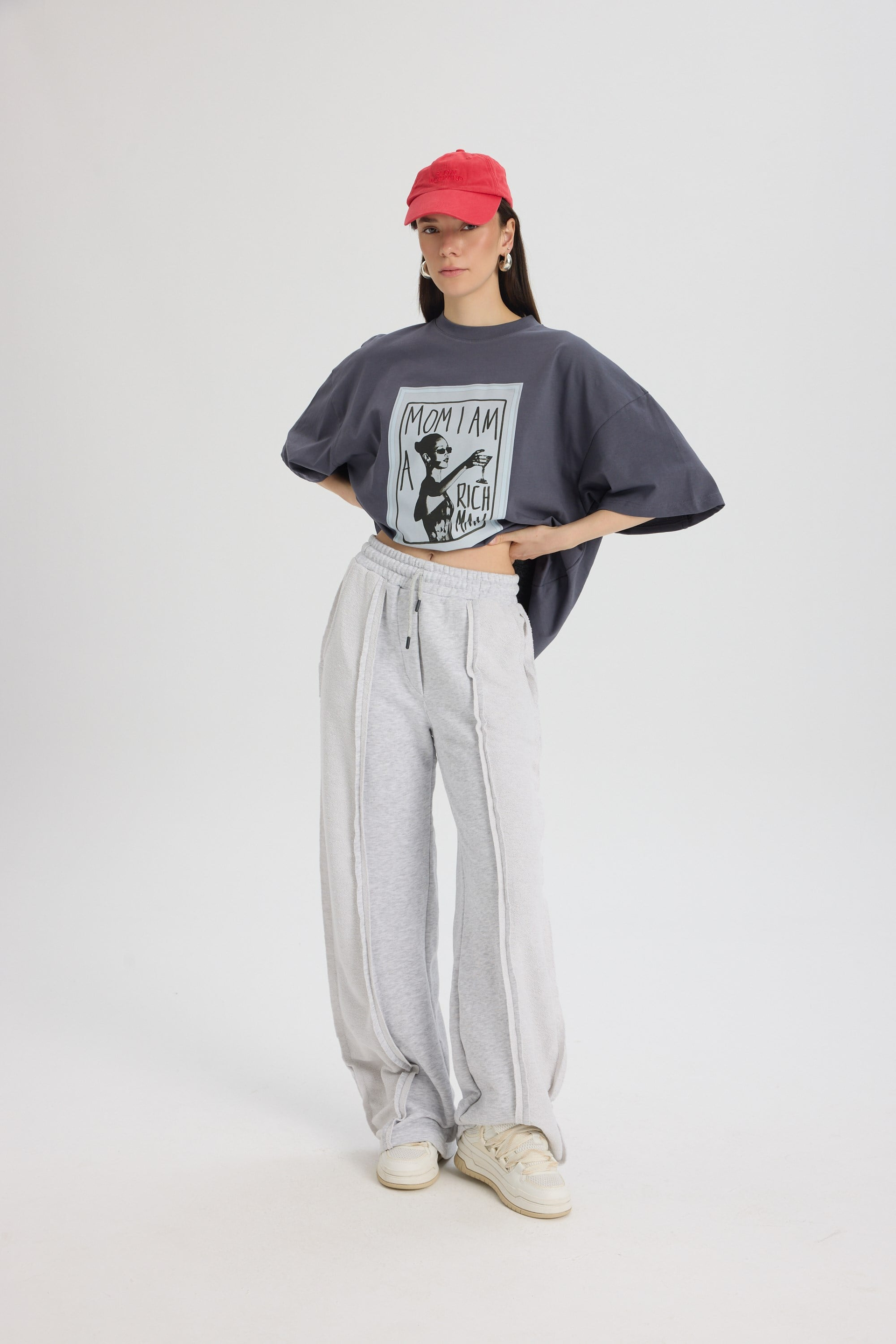 Rich Woman Oversize Füme T-Shirt