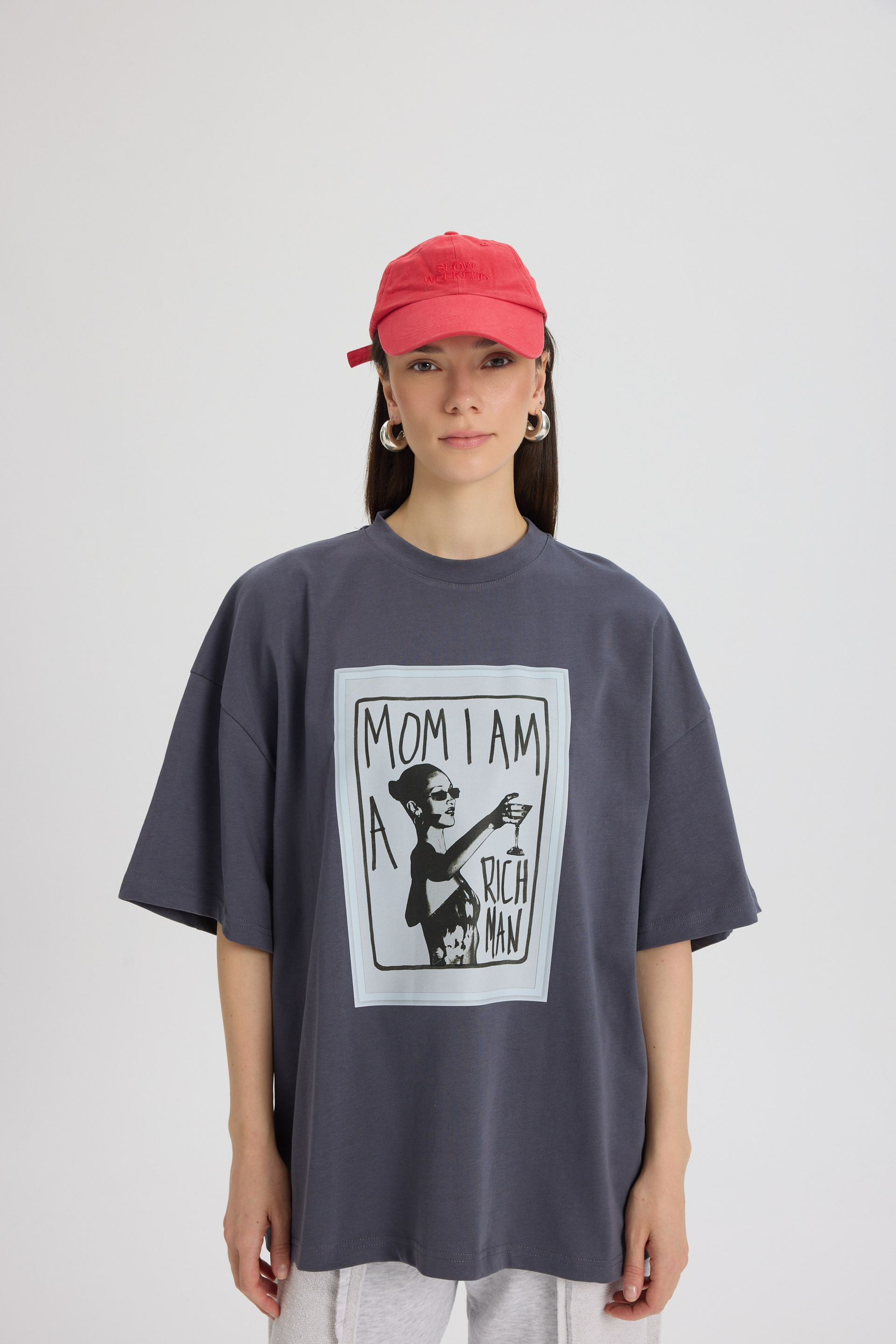 Rich Woman Oversize Füme T-Shirt