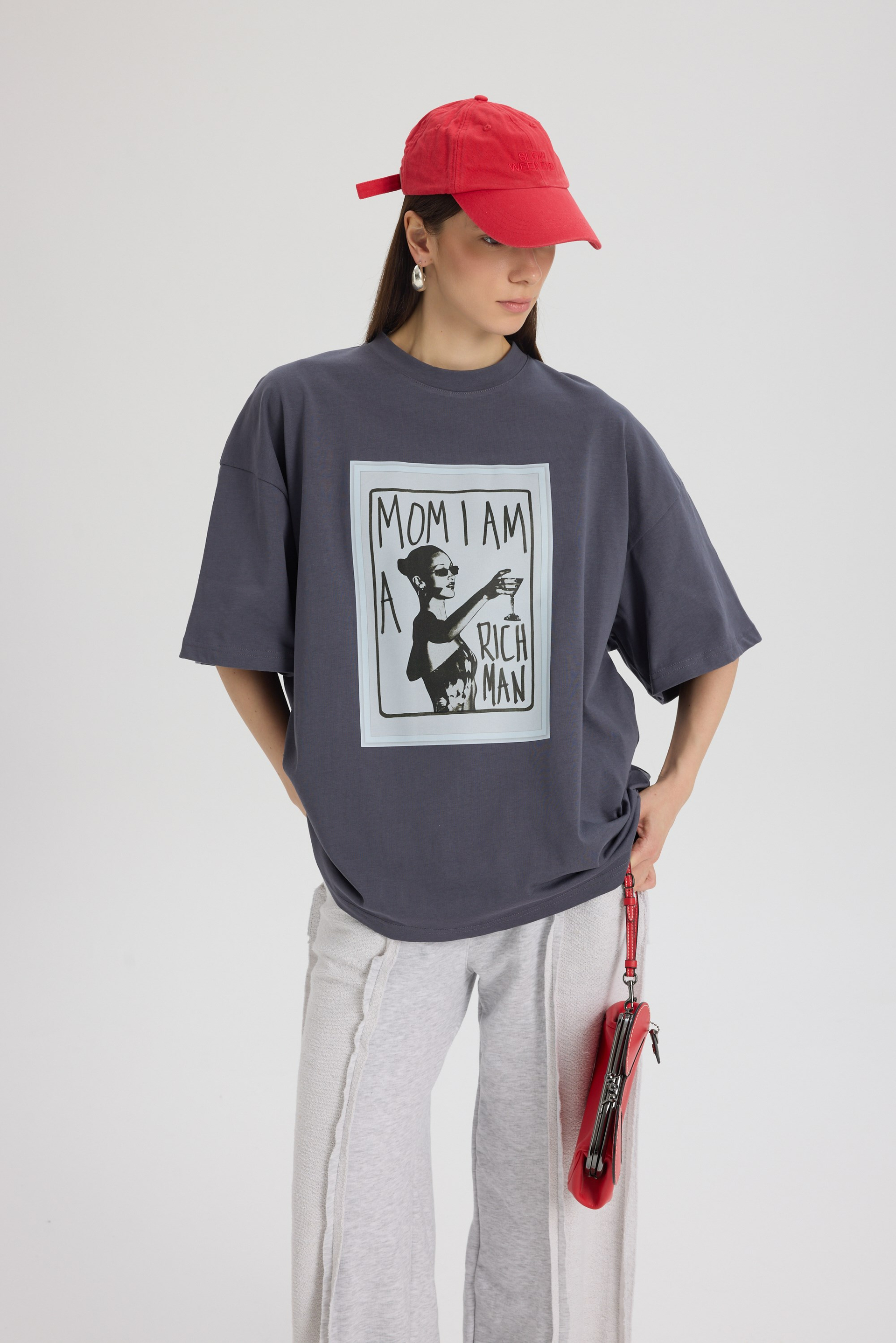 Rich Woman Oversize Füme T-Shirt
