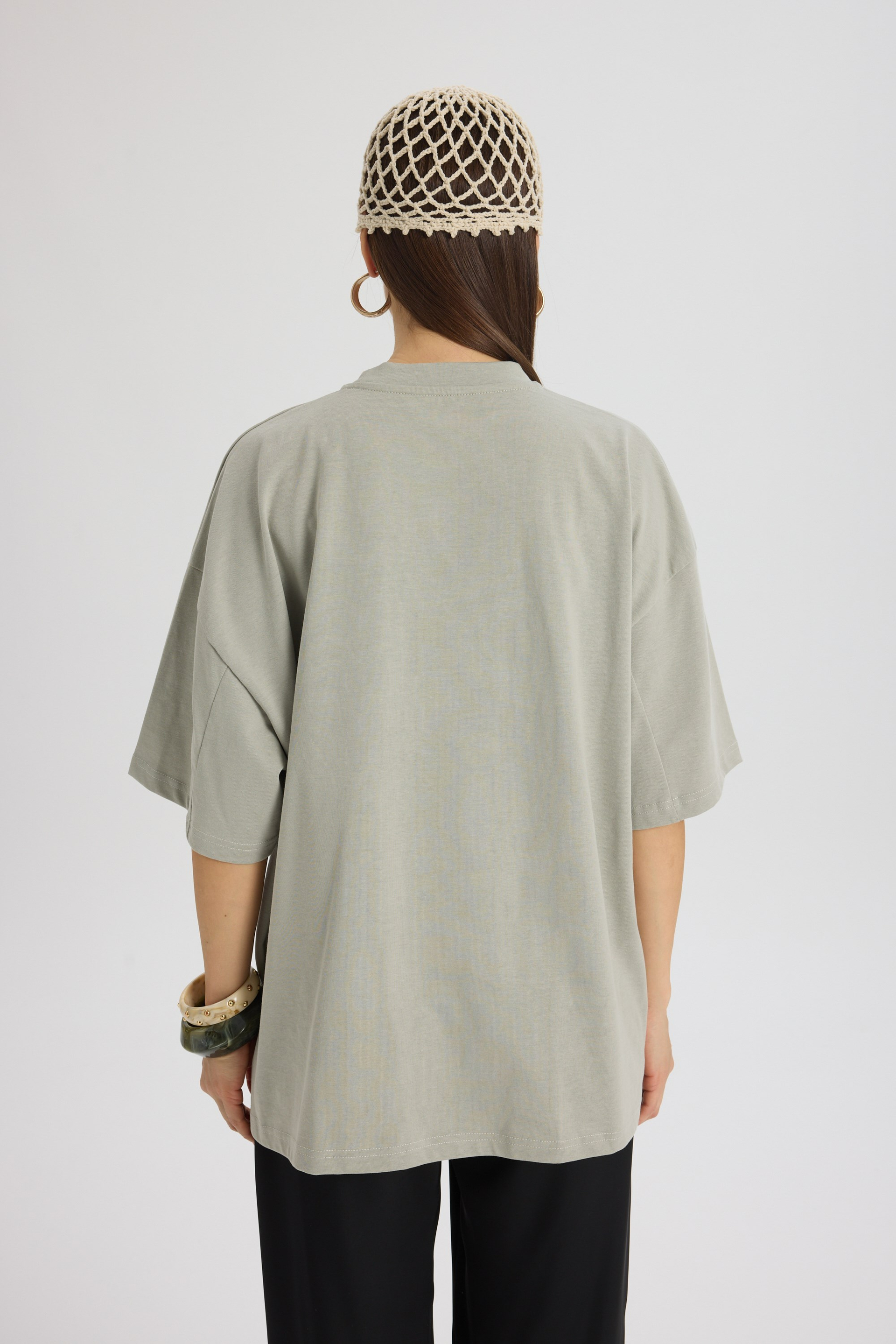 Rich Woman Oversize Gri T-Shirt