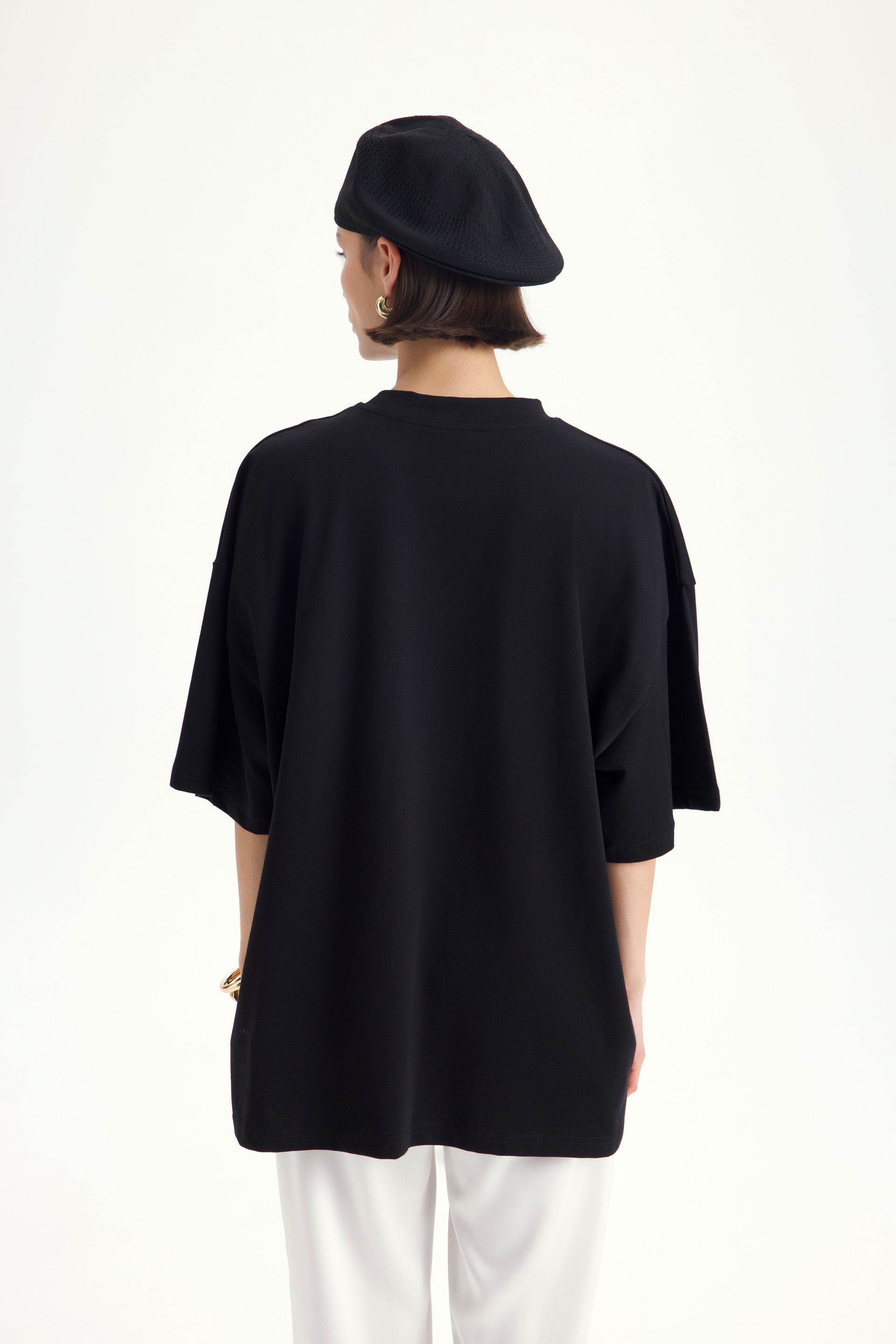 Rich Woman Oversize Siyah T-Shirt