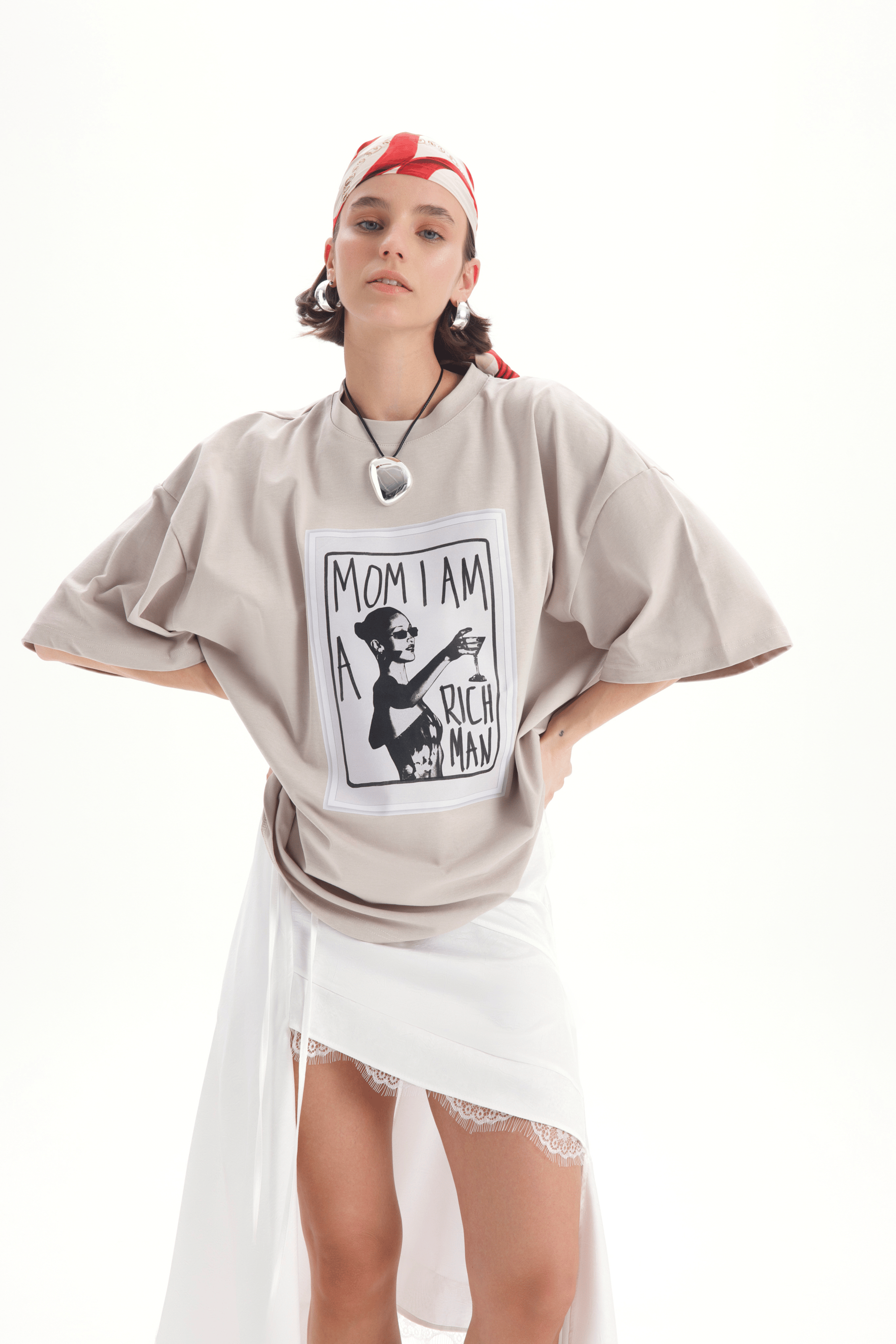 Rich Woman Oversize Taş T-Shirt