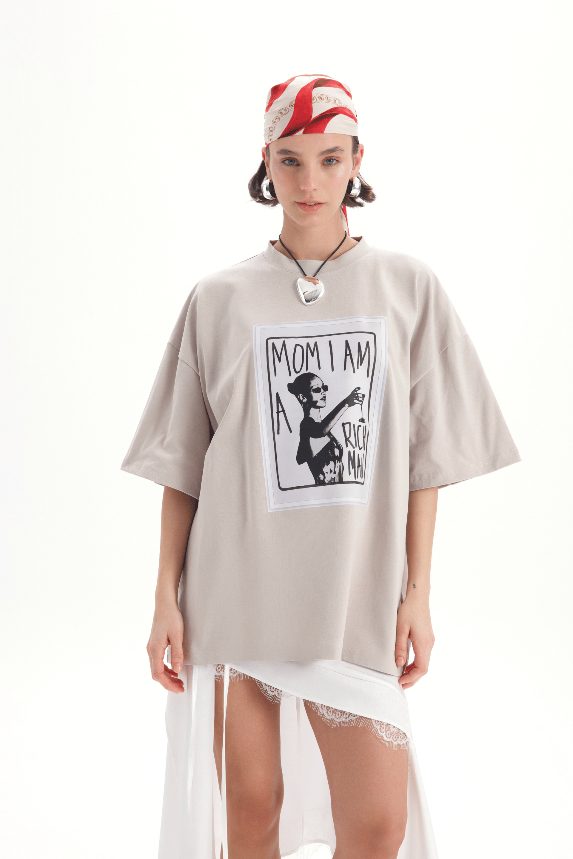 Rich Woman Oversize Taş T-Shirt
