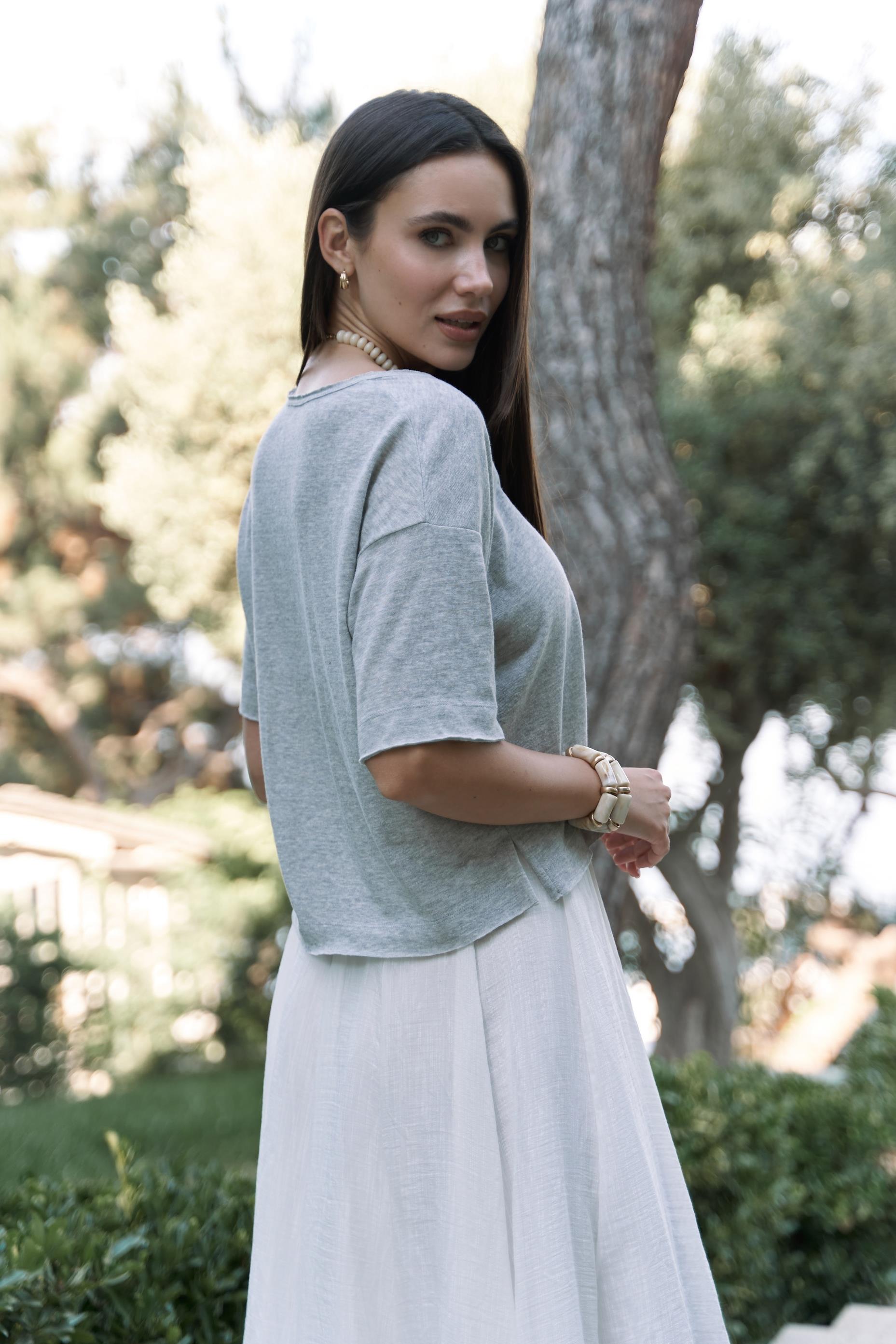 Ripley Yarım Kol Gri T-Shirt 