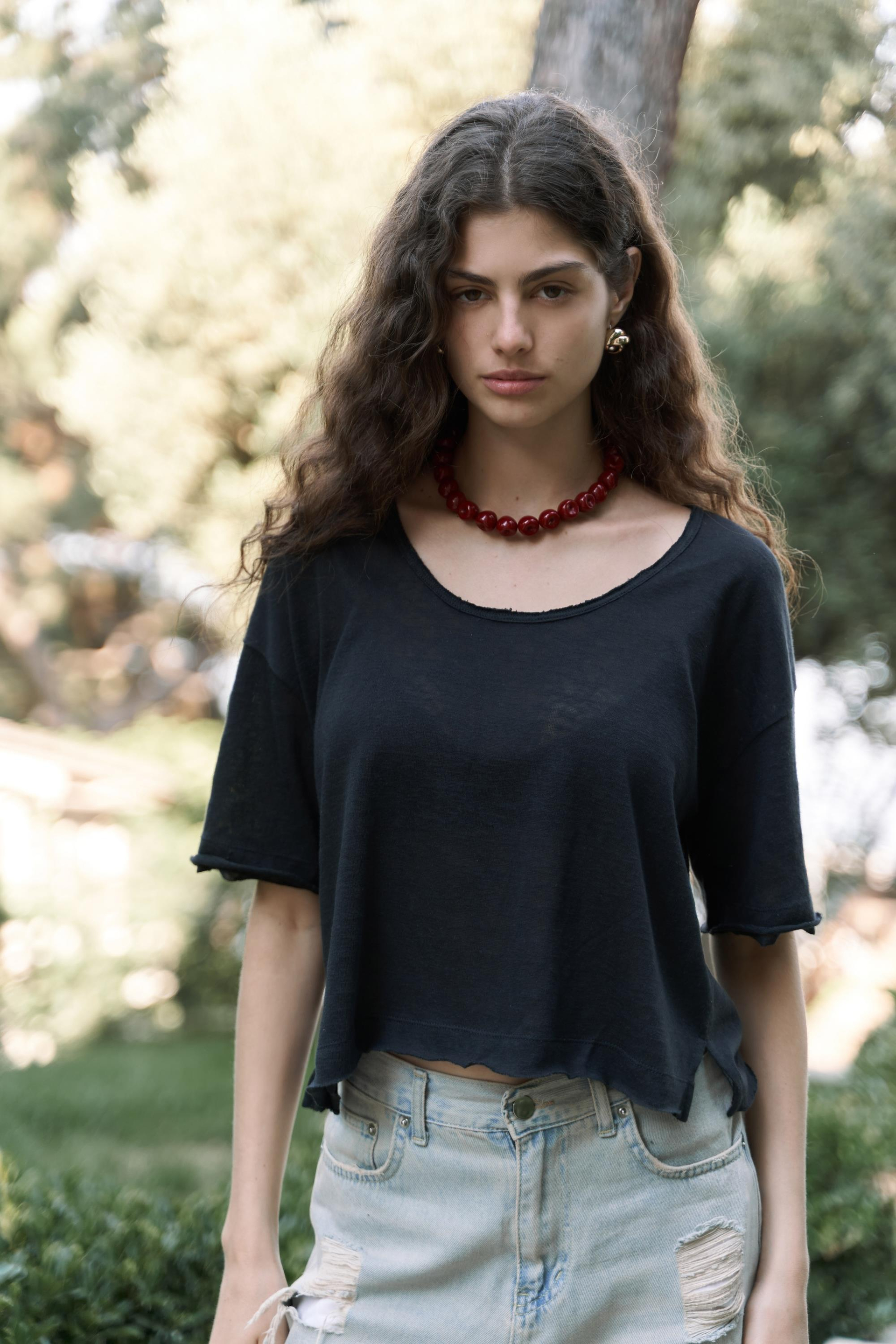 Ripley Yarım Kol Siyah T-Shirt