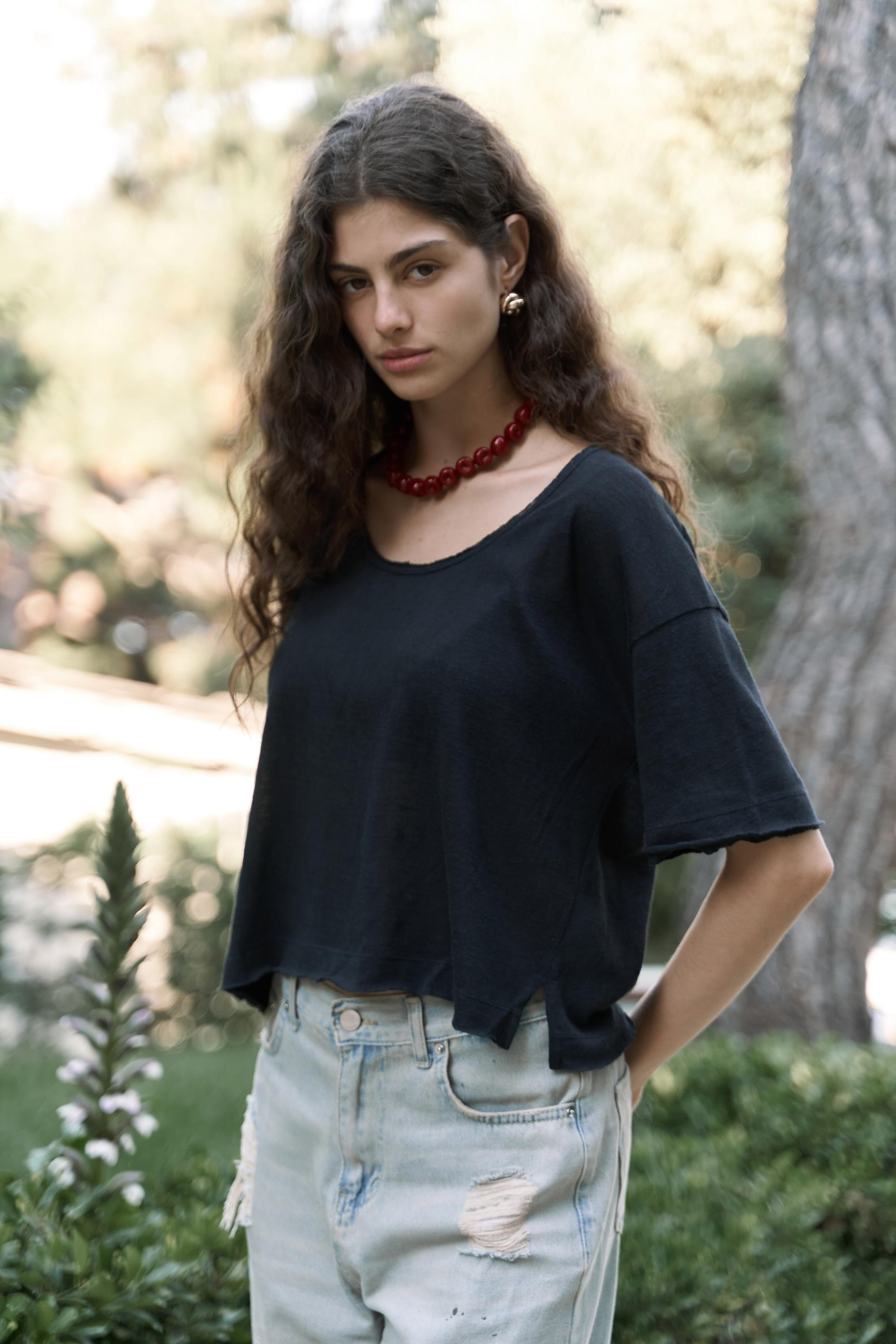 Ripley Yarım Kol Siyah T-Shirt