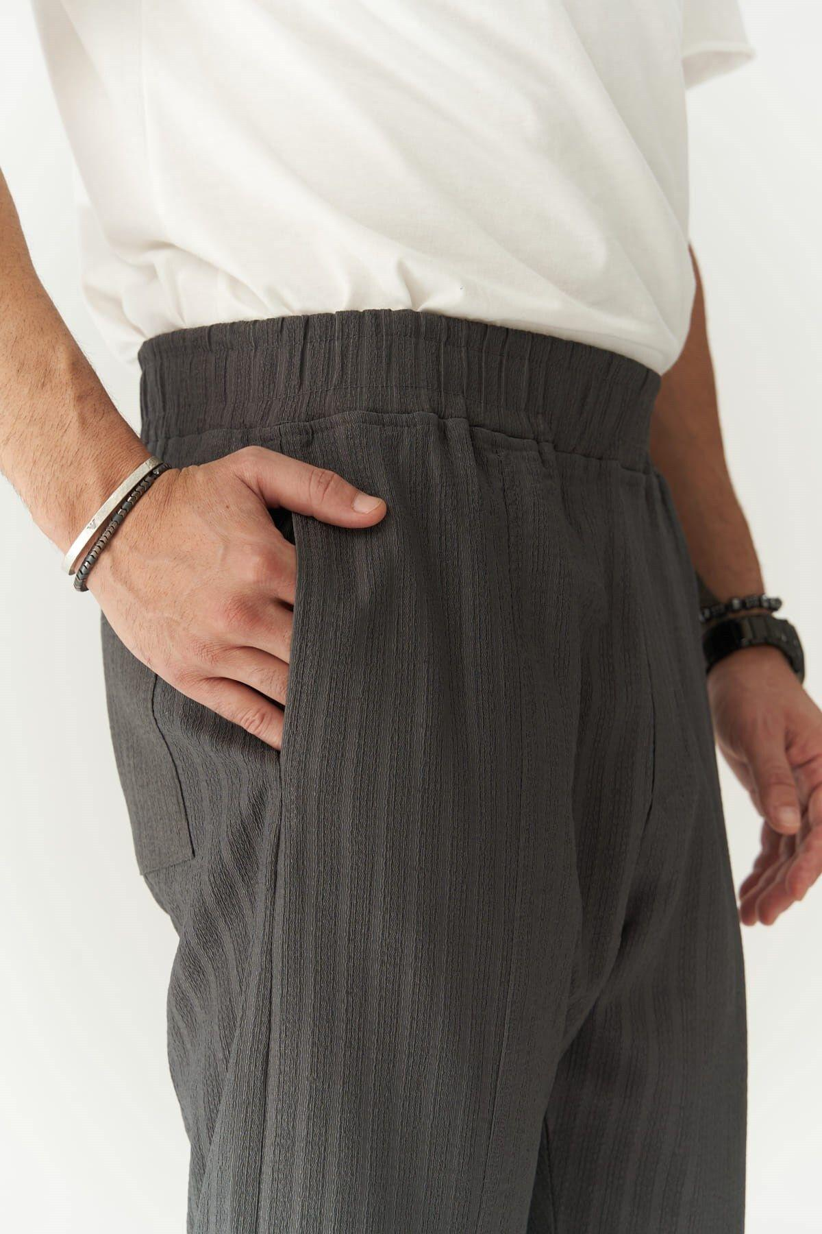 Robin Men's Rachel Knitted Fabric Anthracite Trousers