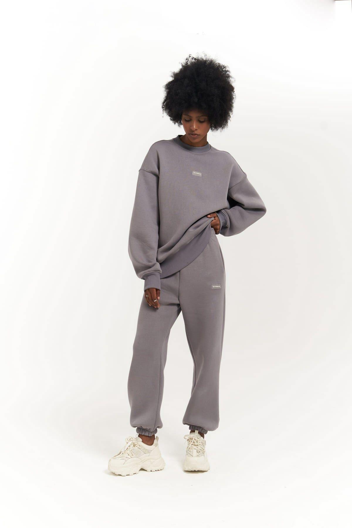 Romana Crew Neck Smoke Gray Tracksuit