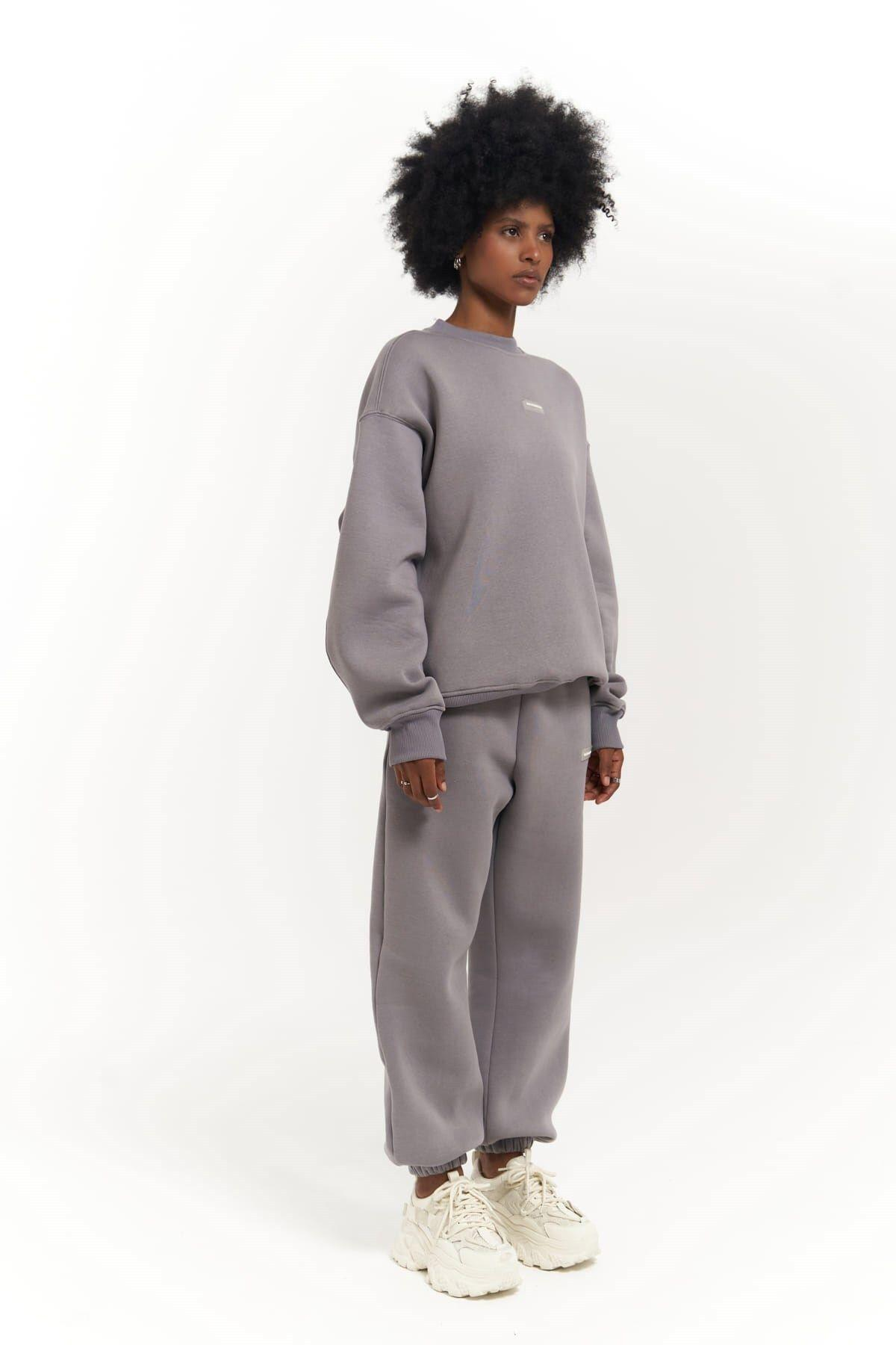 Romana Crew Neck Smoke Gray Tracksuit