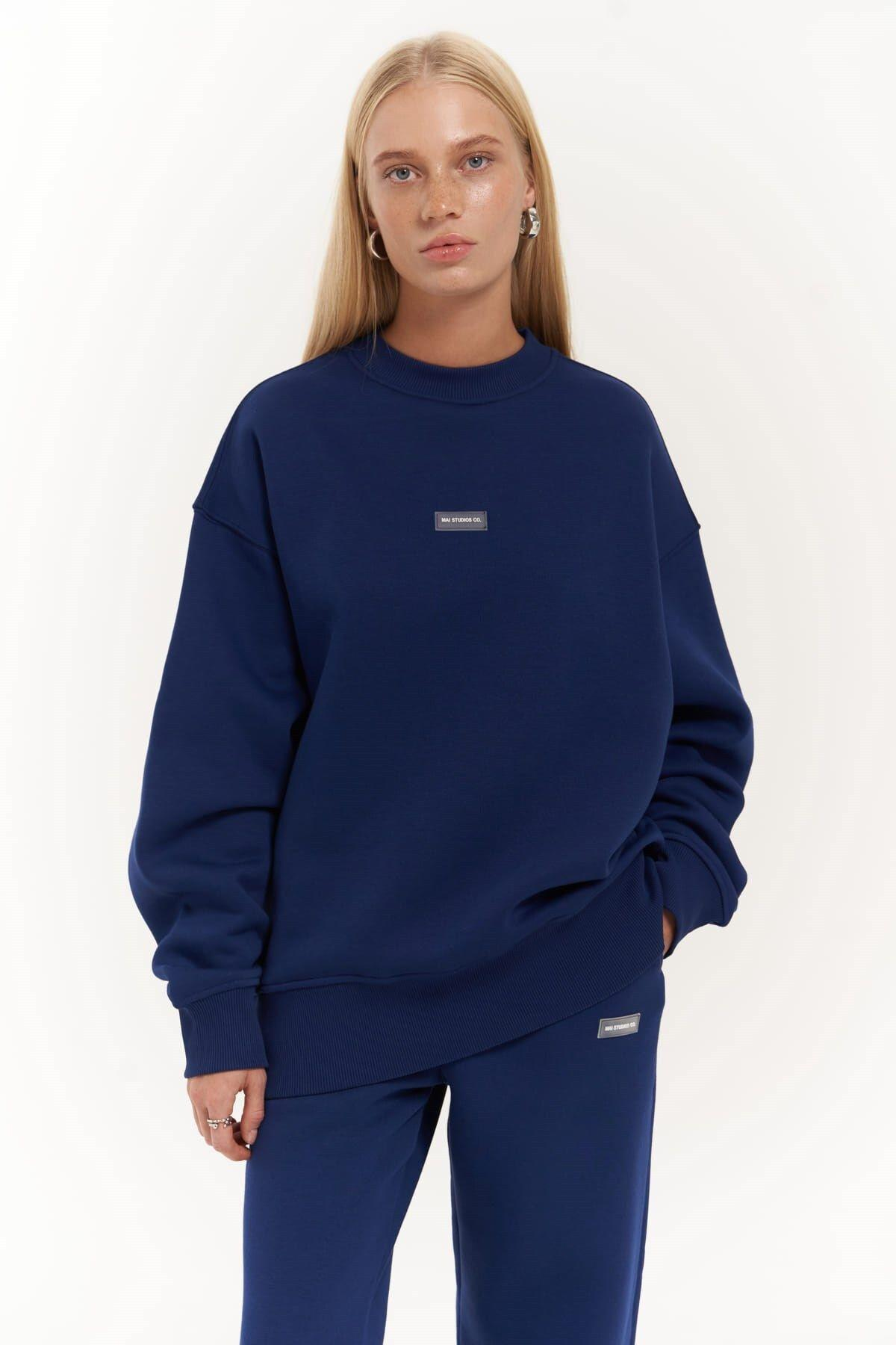 Romana Crew Neck Navy Blue Tracksuit