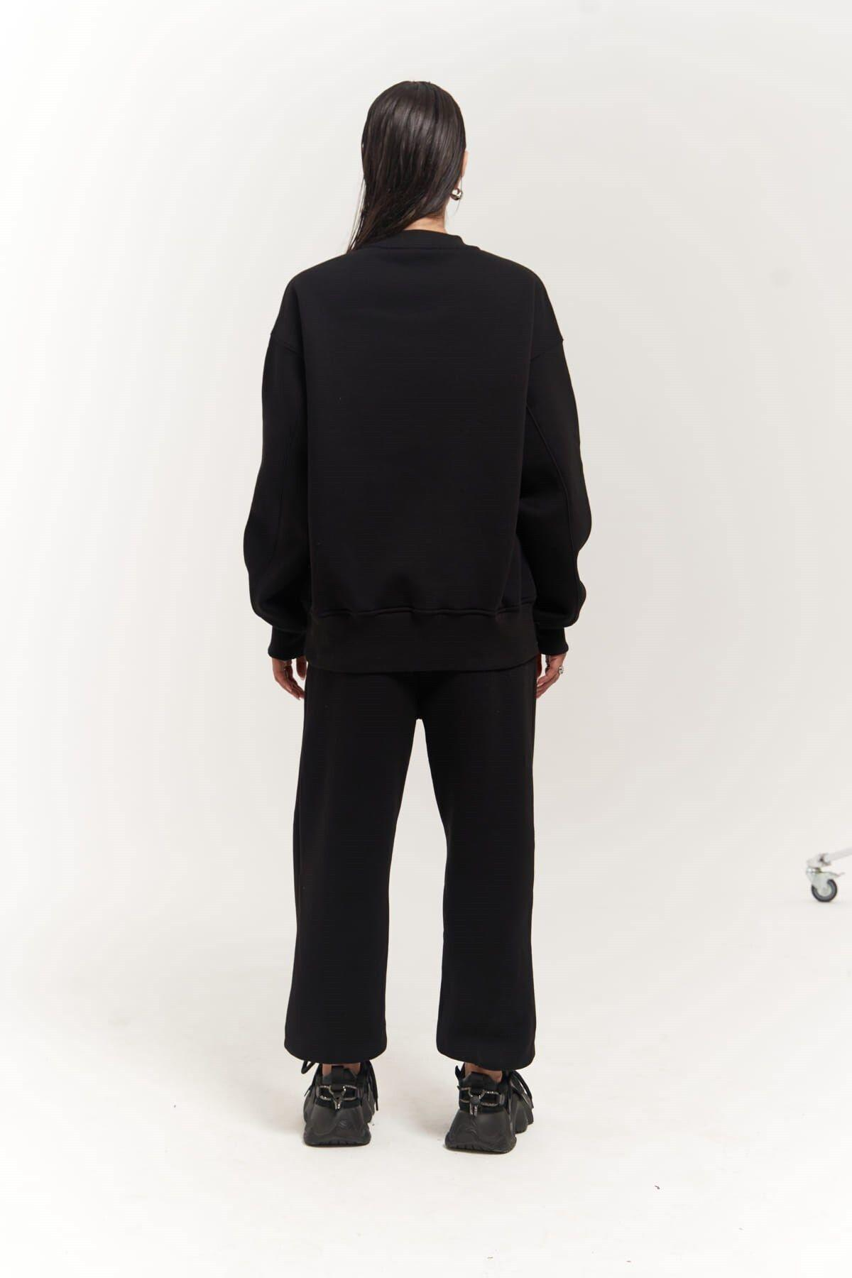 Romana Crew Neck Black Tracksuit 