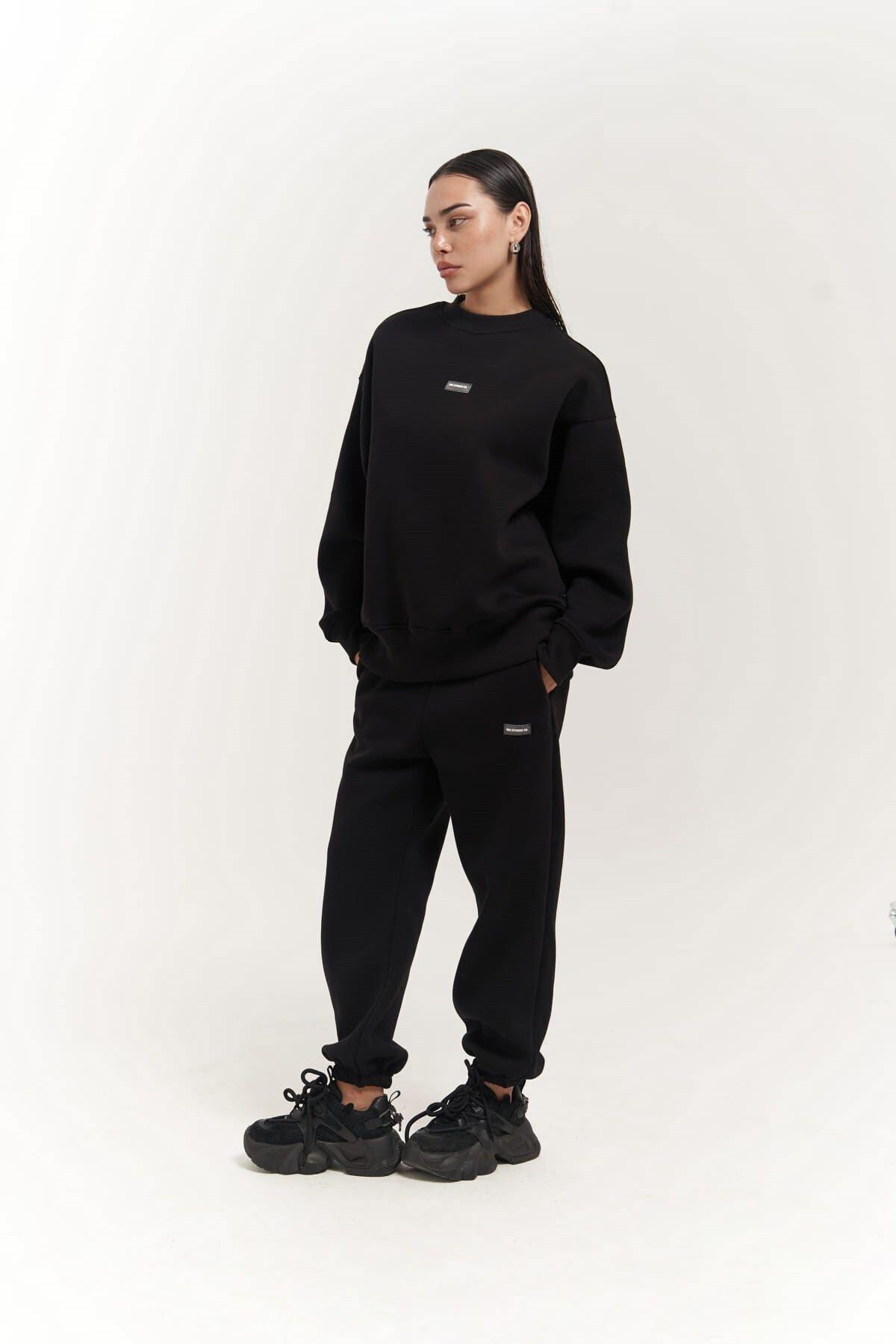 Romana Crew Neck Black Tracksuit 