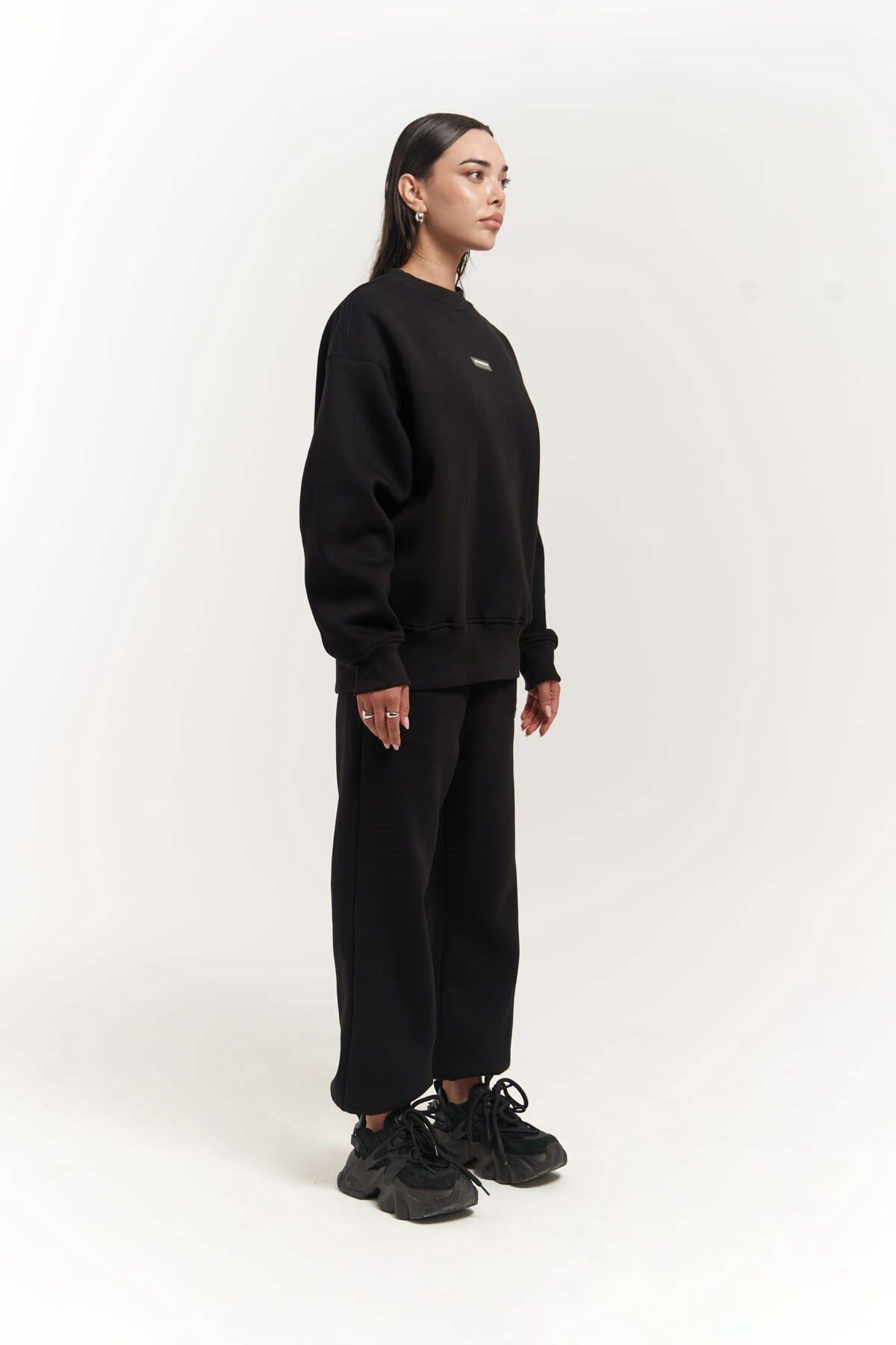 Romana Crew Neck Black Tracksuit 