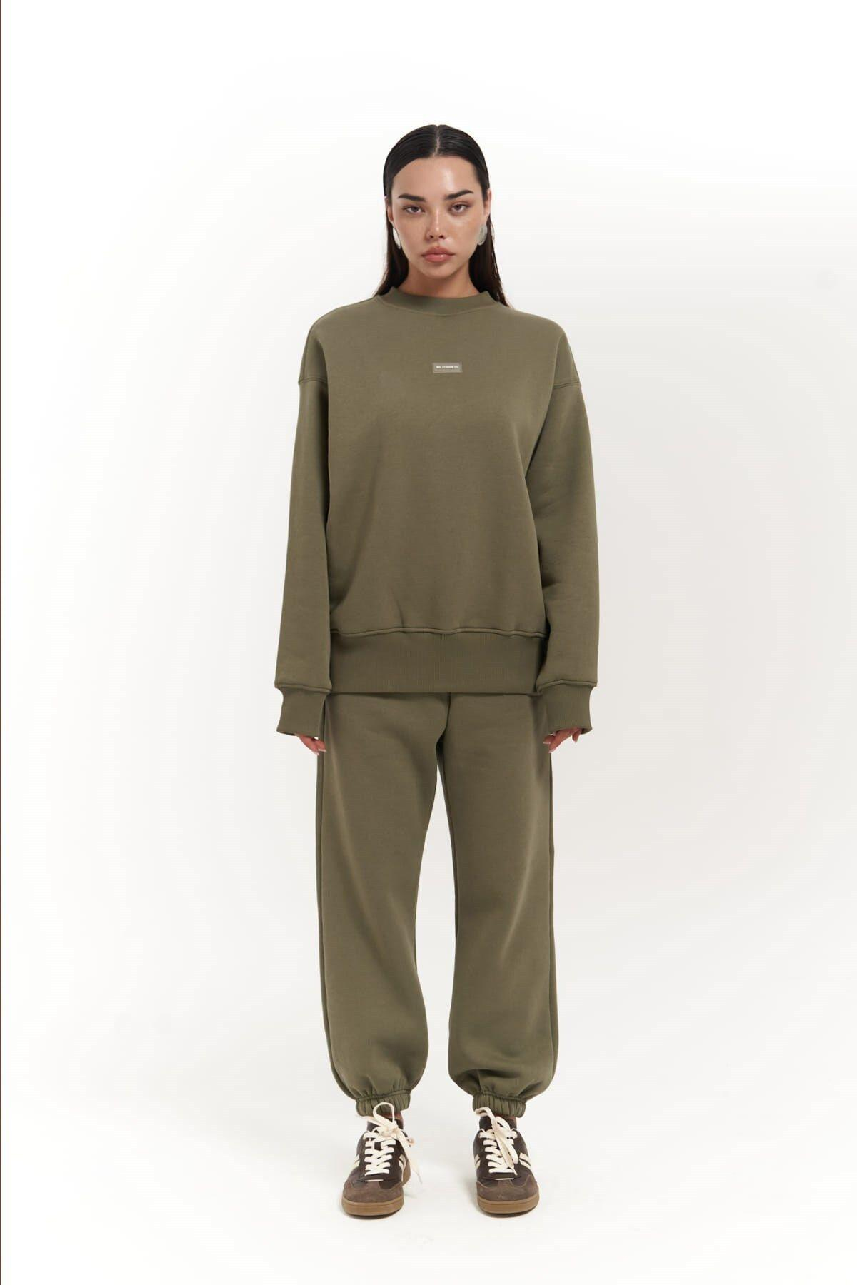 Romana Crew Neck Soft Khaki Tracksuit
