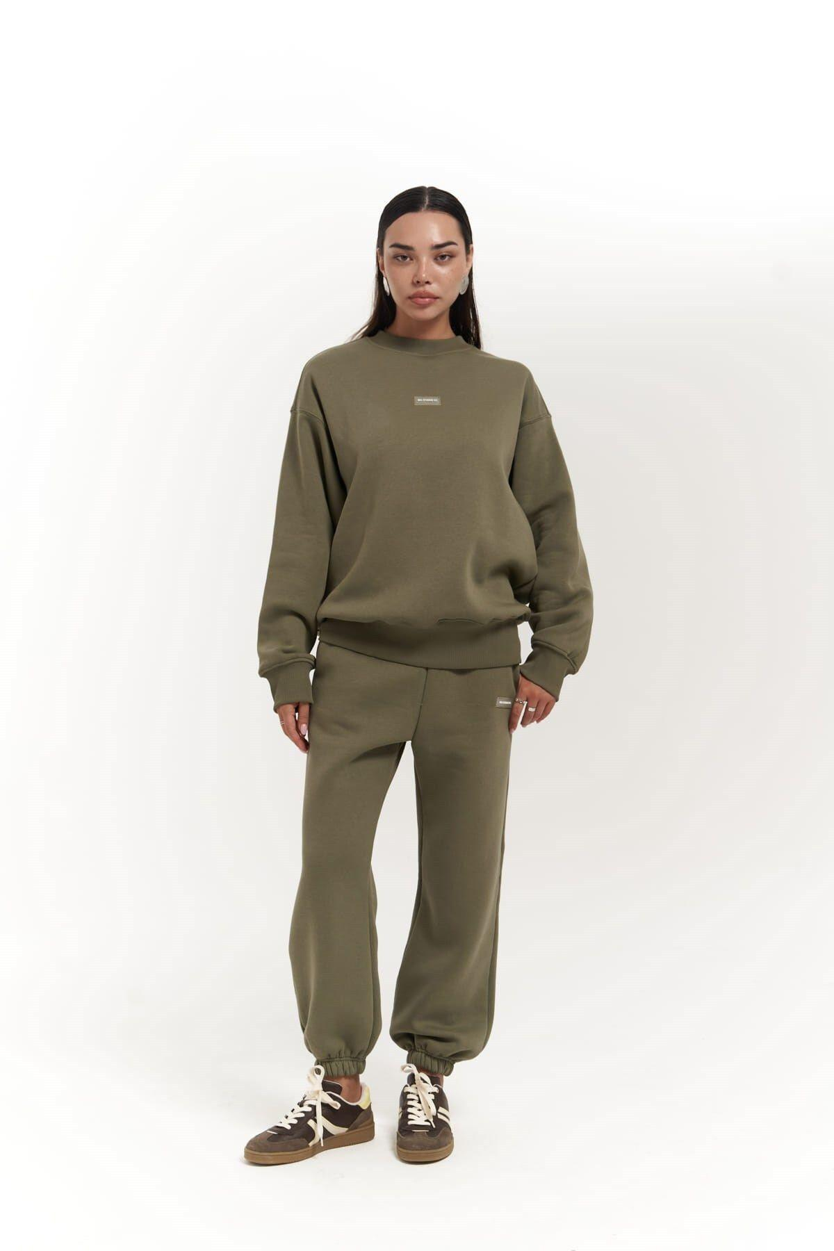 Romana Crew Neck Soft Khaki Tracksuit