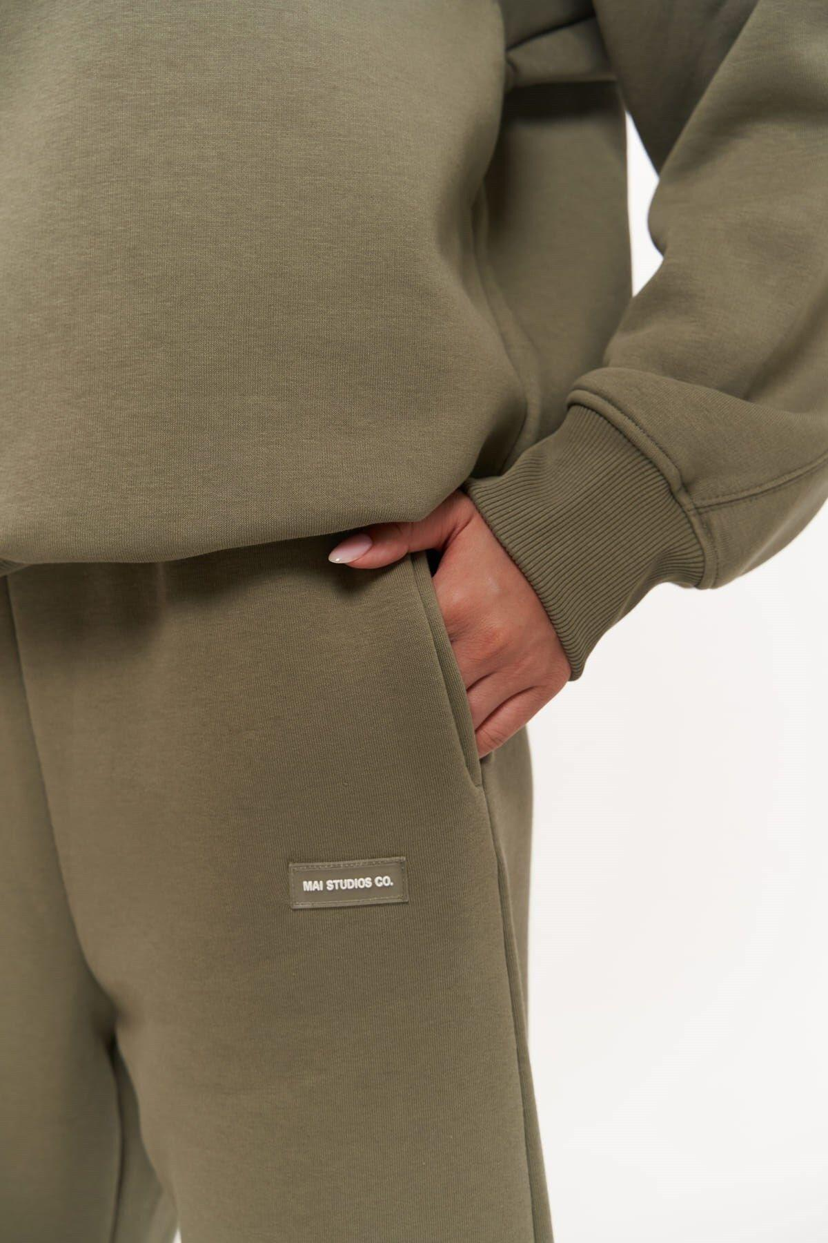 Romana Crew Neck Soft Khaki Tracksuit