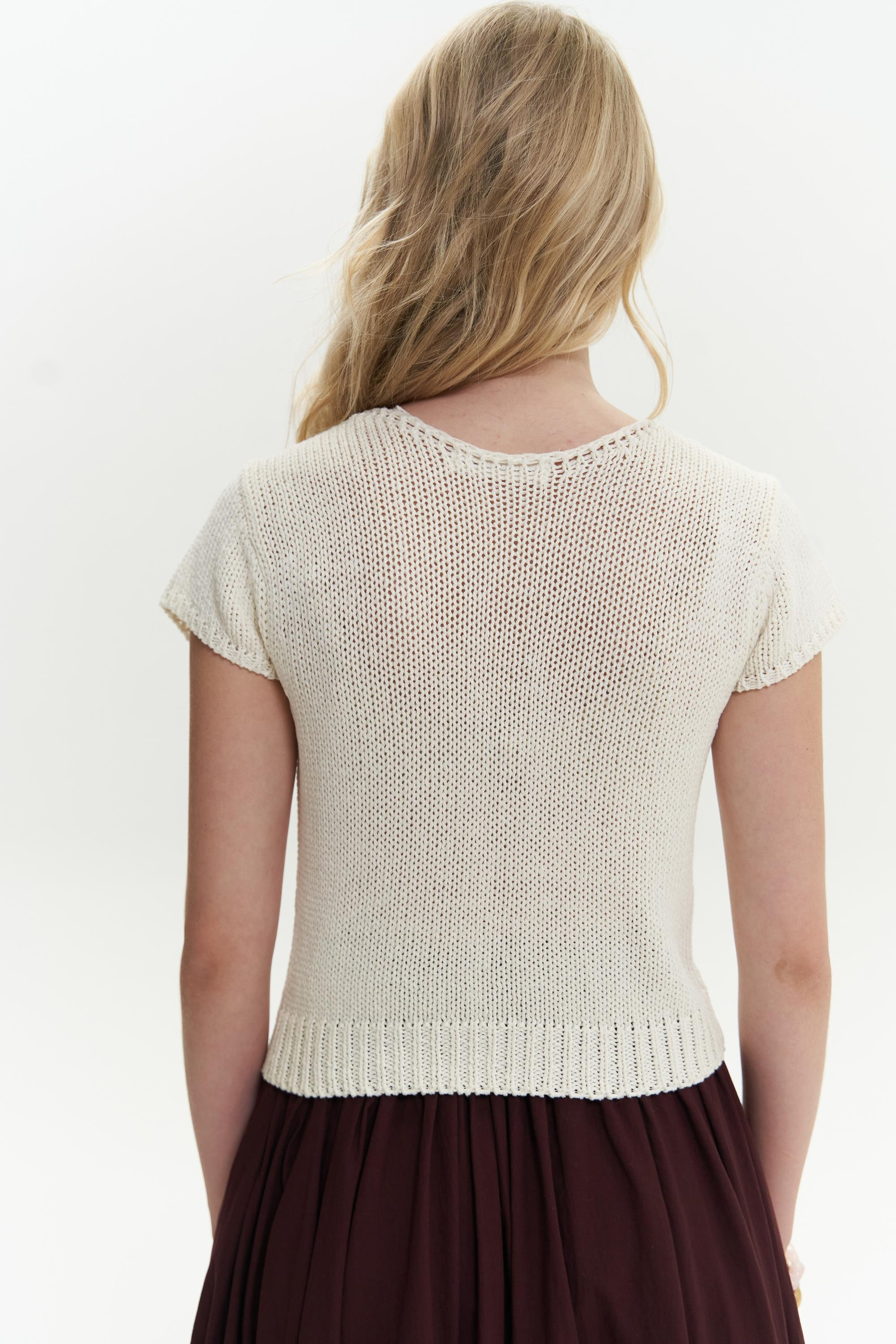 Romy Basic Ekru Triko