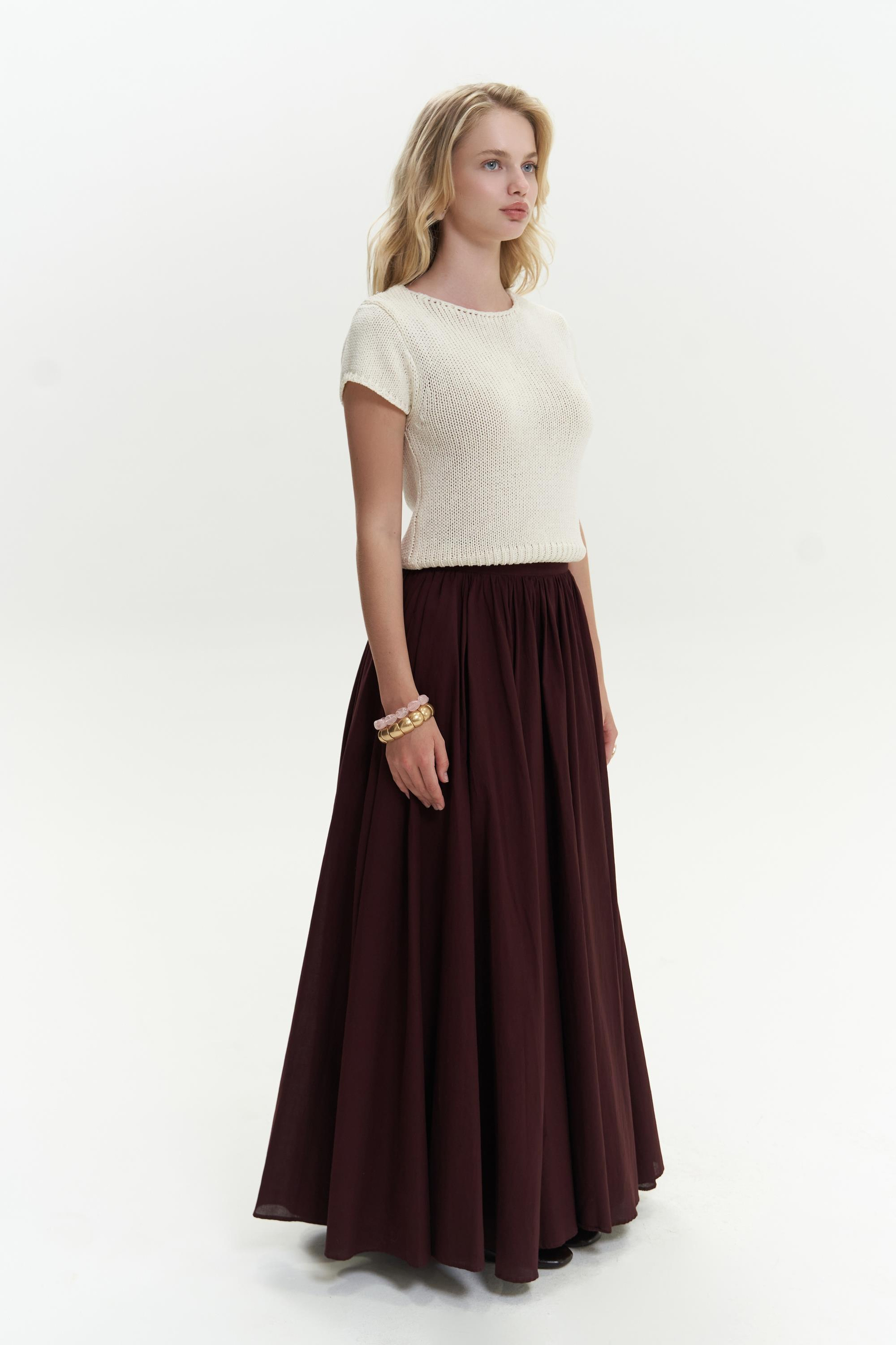 Romy Basic Ekru Triko