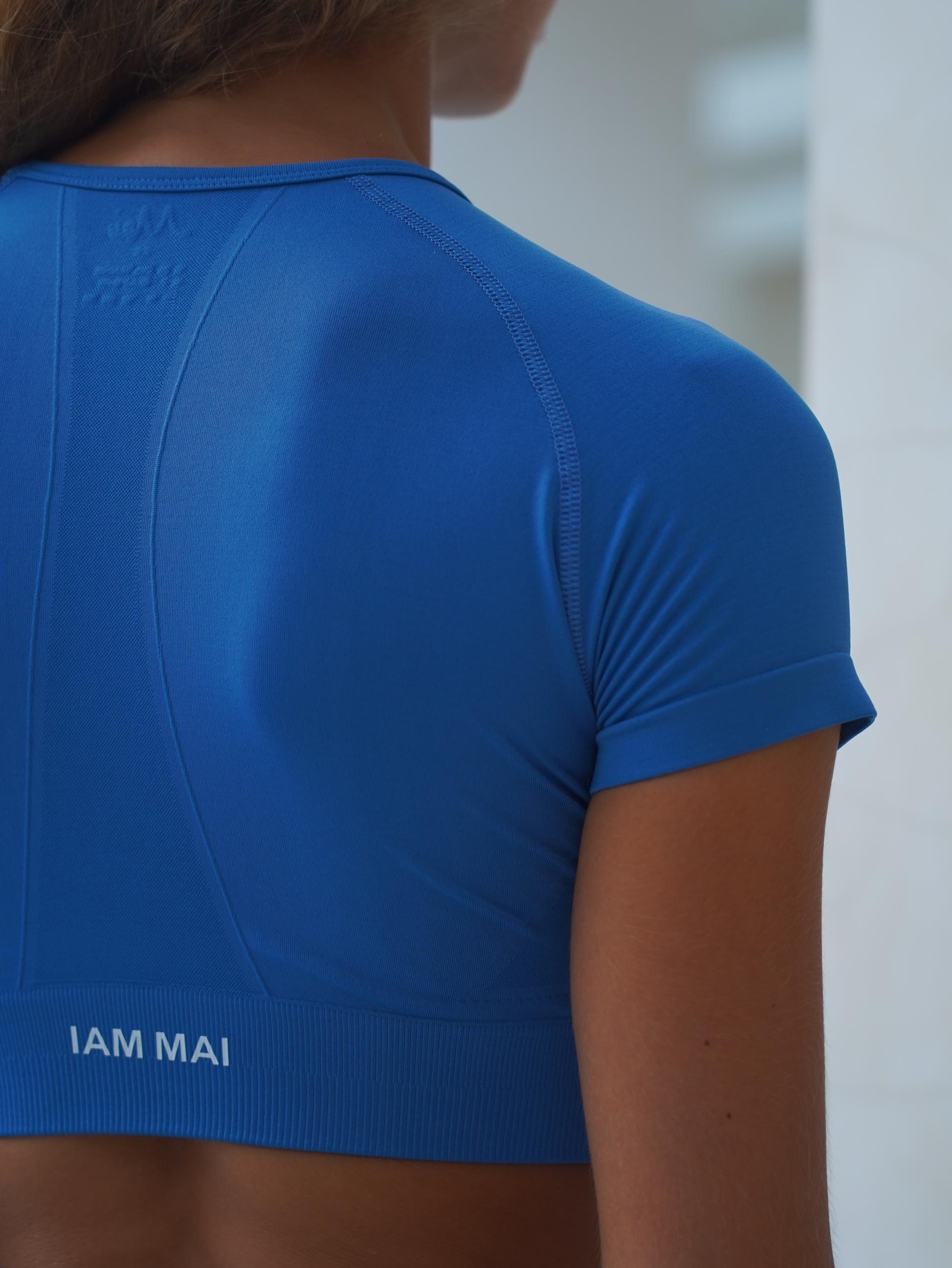 Rufus Mavi Kısa Kollu Crop Top