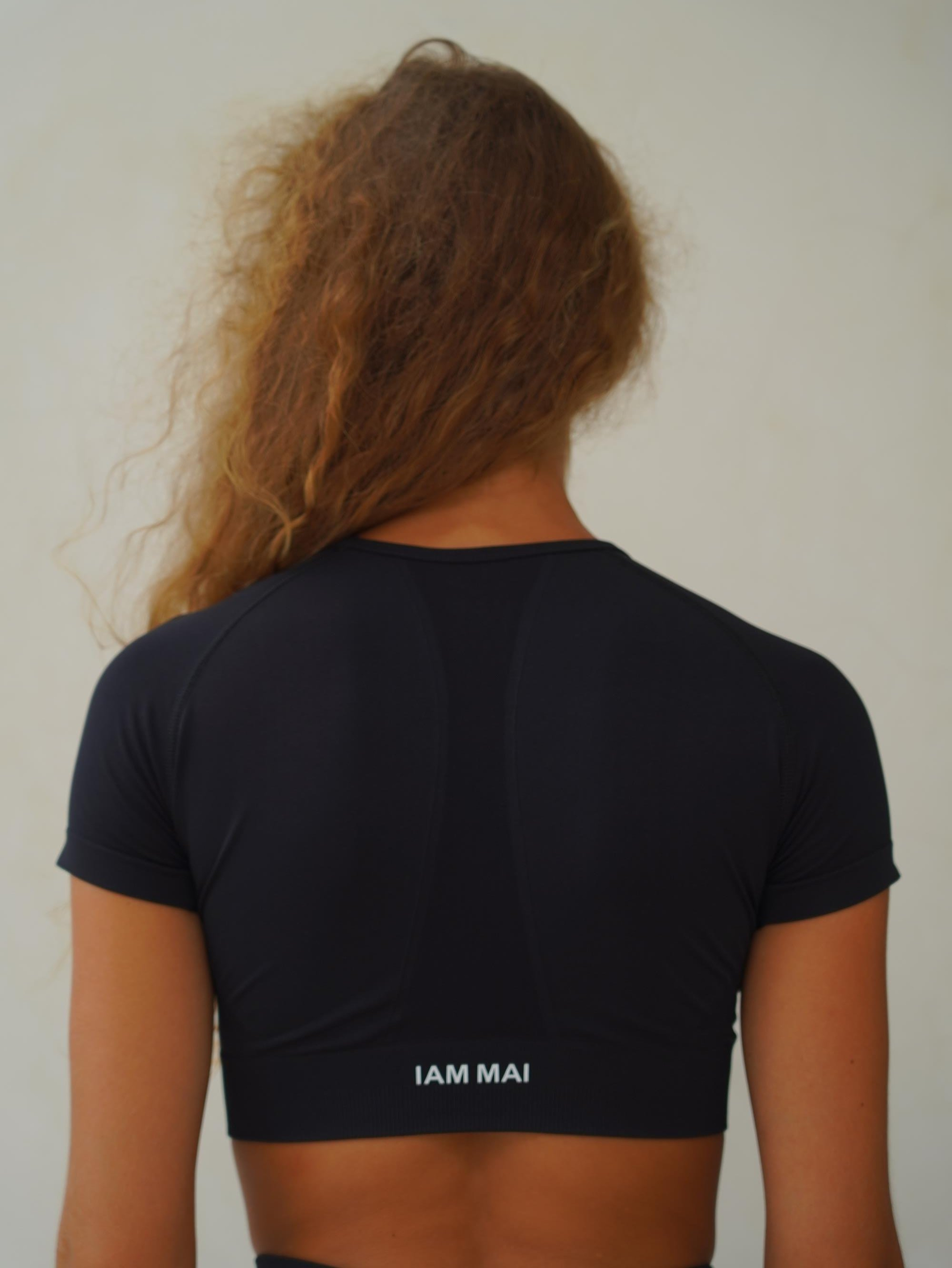 Rufus Siyah Kısa Kollu Crop Top