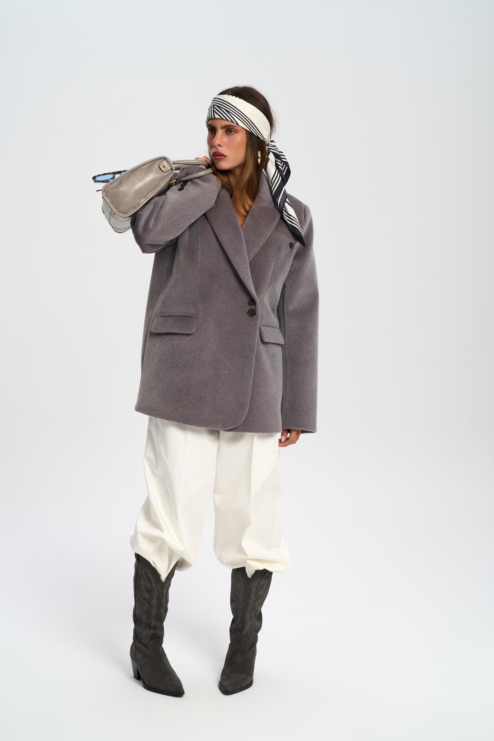 Runa Oversize Gri Blazer