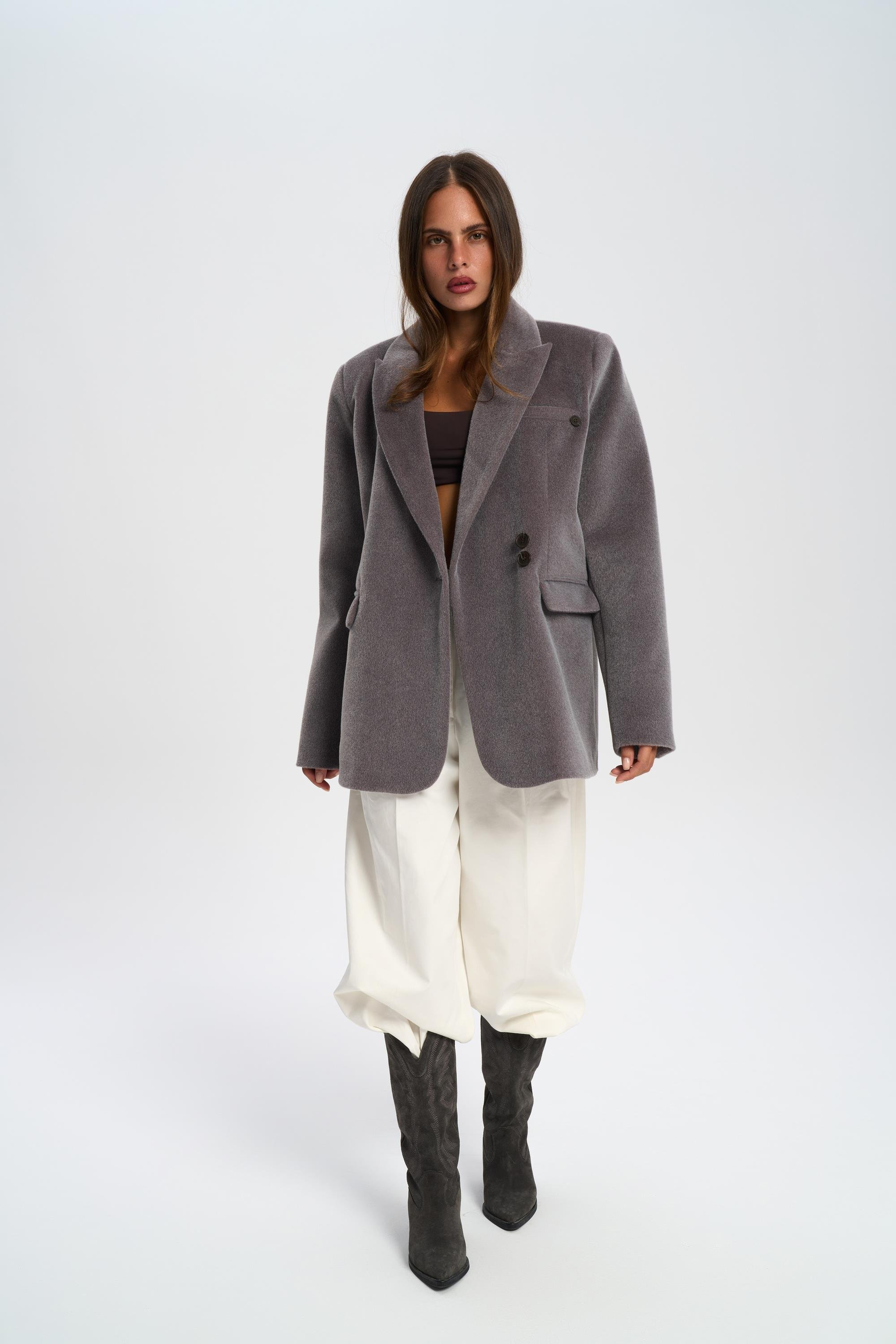 Runa Oversize Gri Blazer