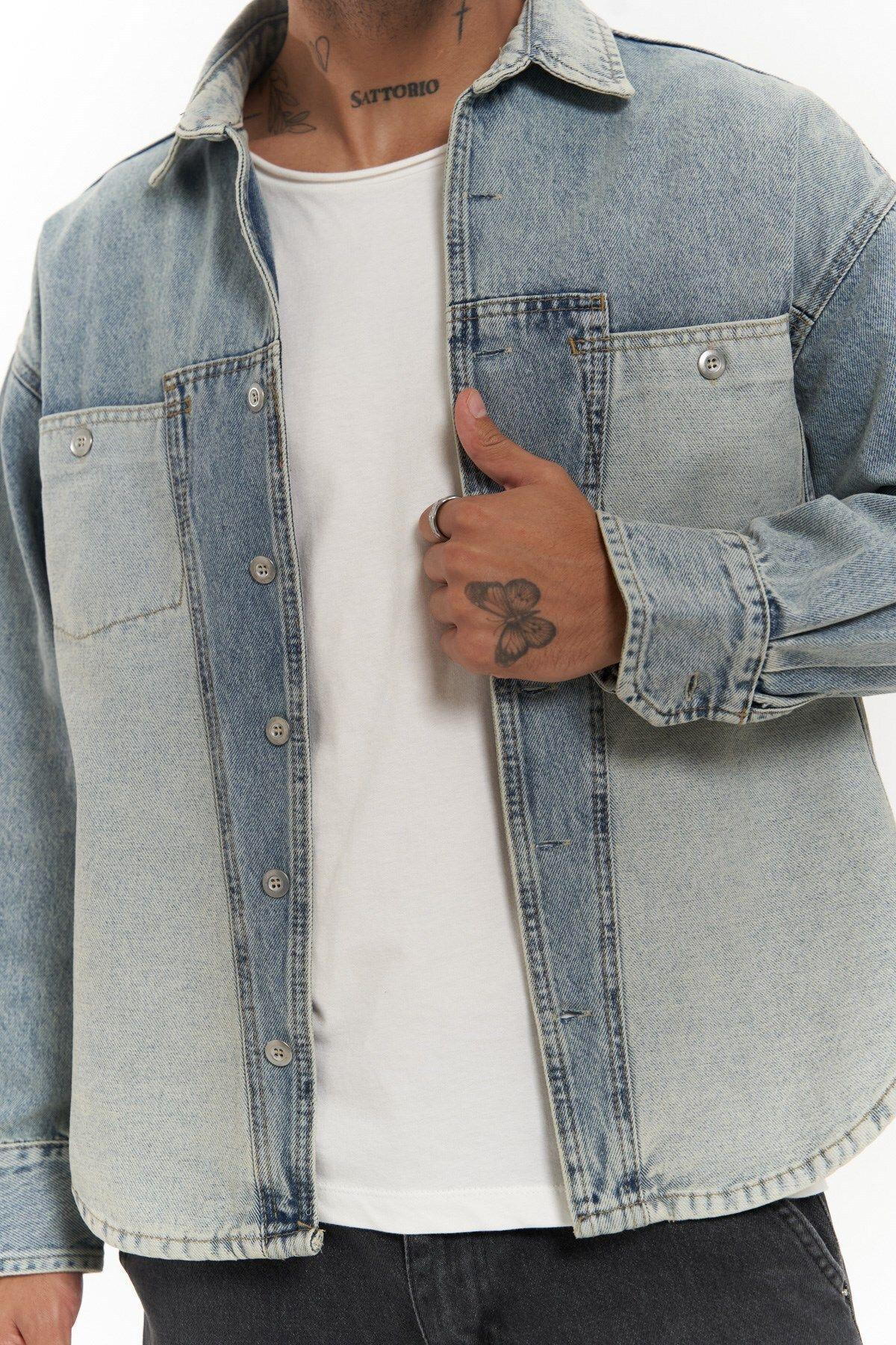 Saadrian Mavi Unisex Kot Ceket