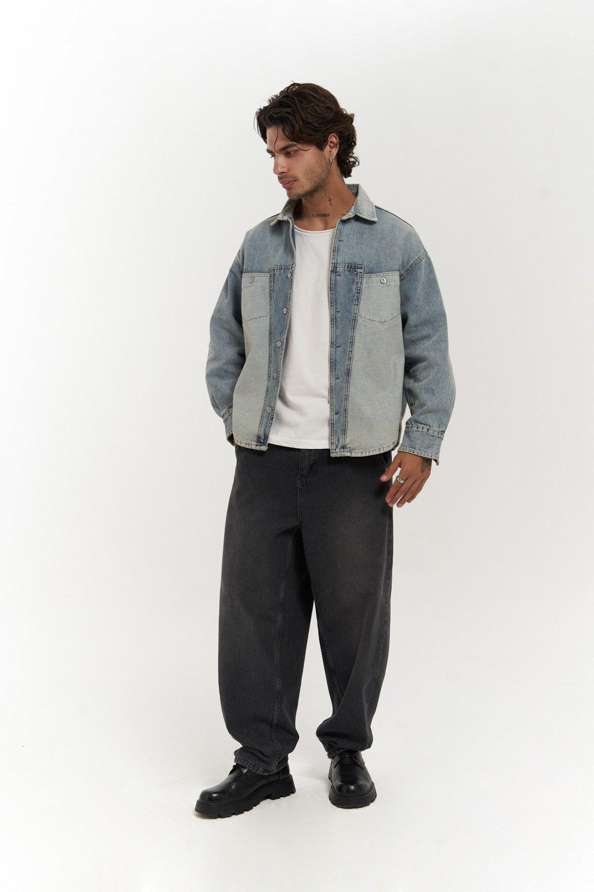 Saadrian Mavi Unisex Kot Ceket