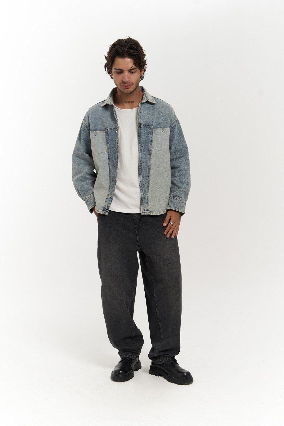 Saadrian Mavi Unisex Kot Ceket