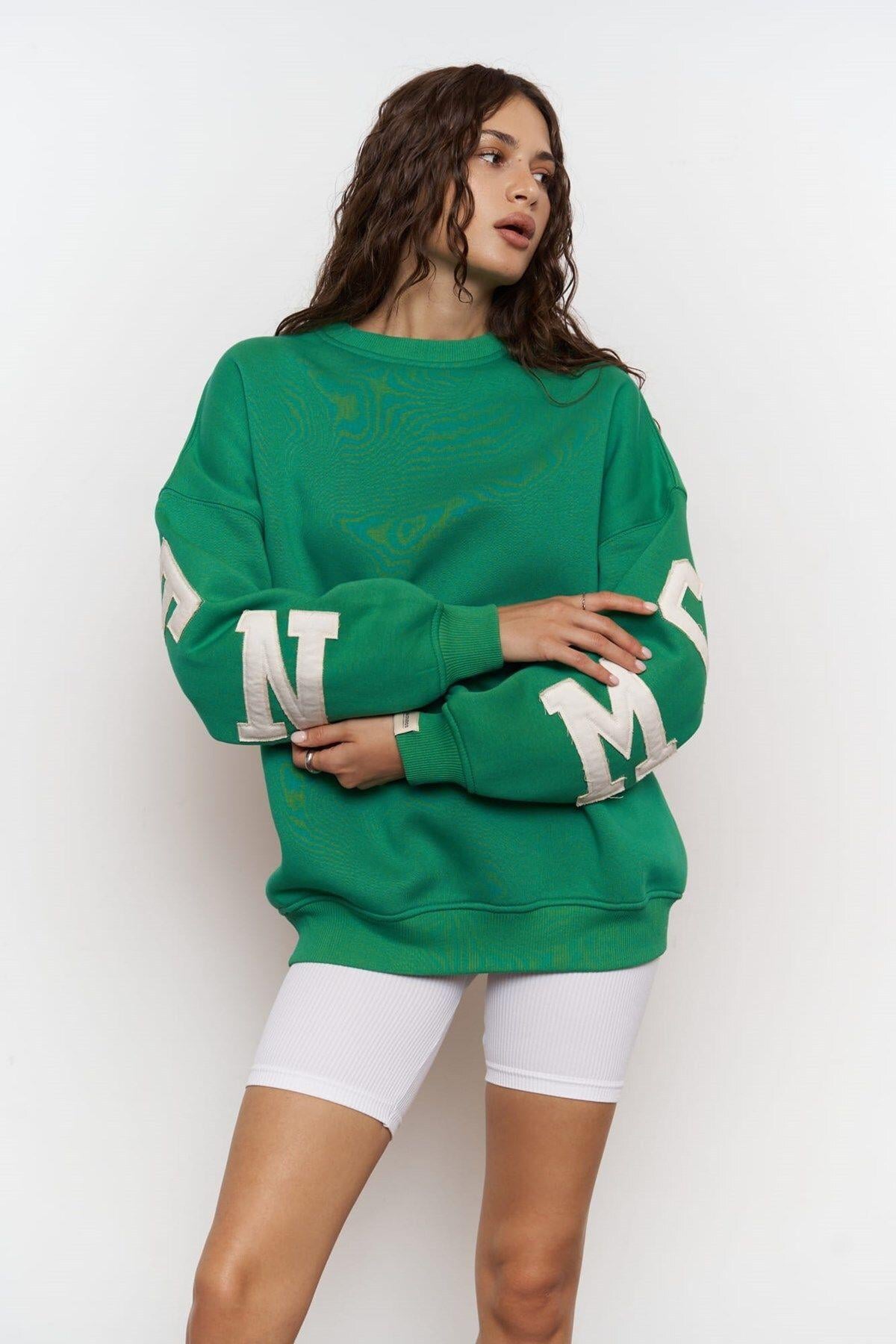 Saddle Green Oversize Sweatshirt