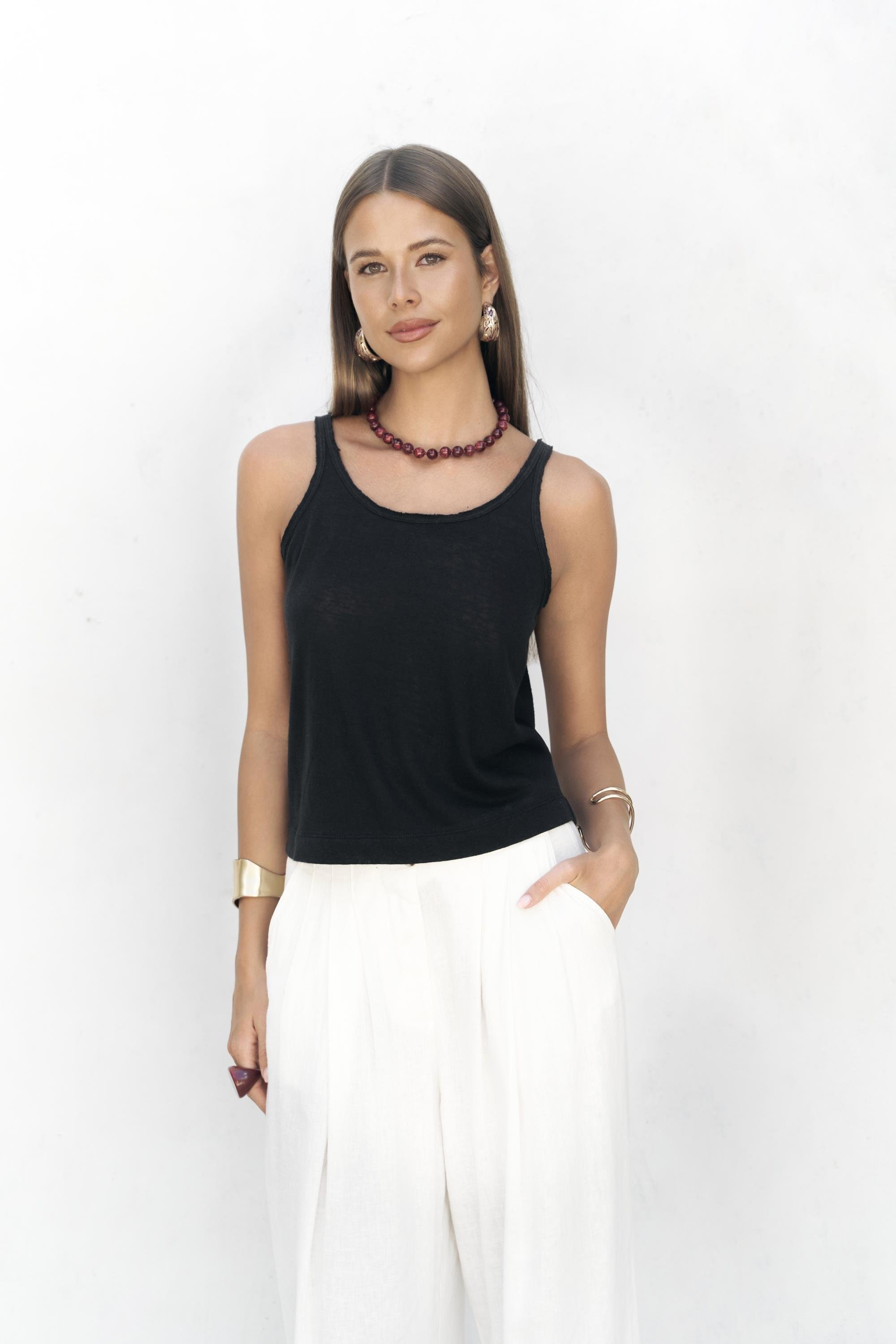 Salnor Basic Siyah Crop