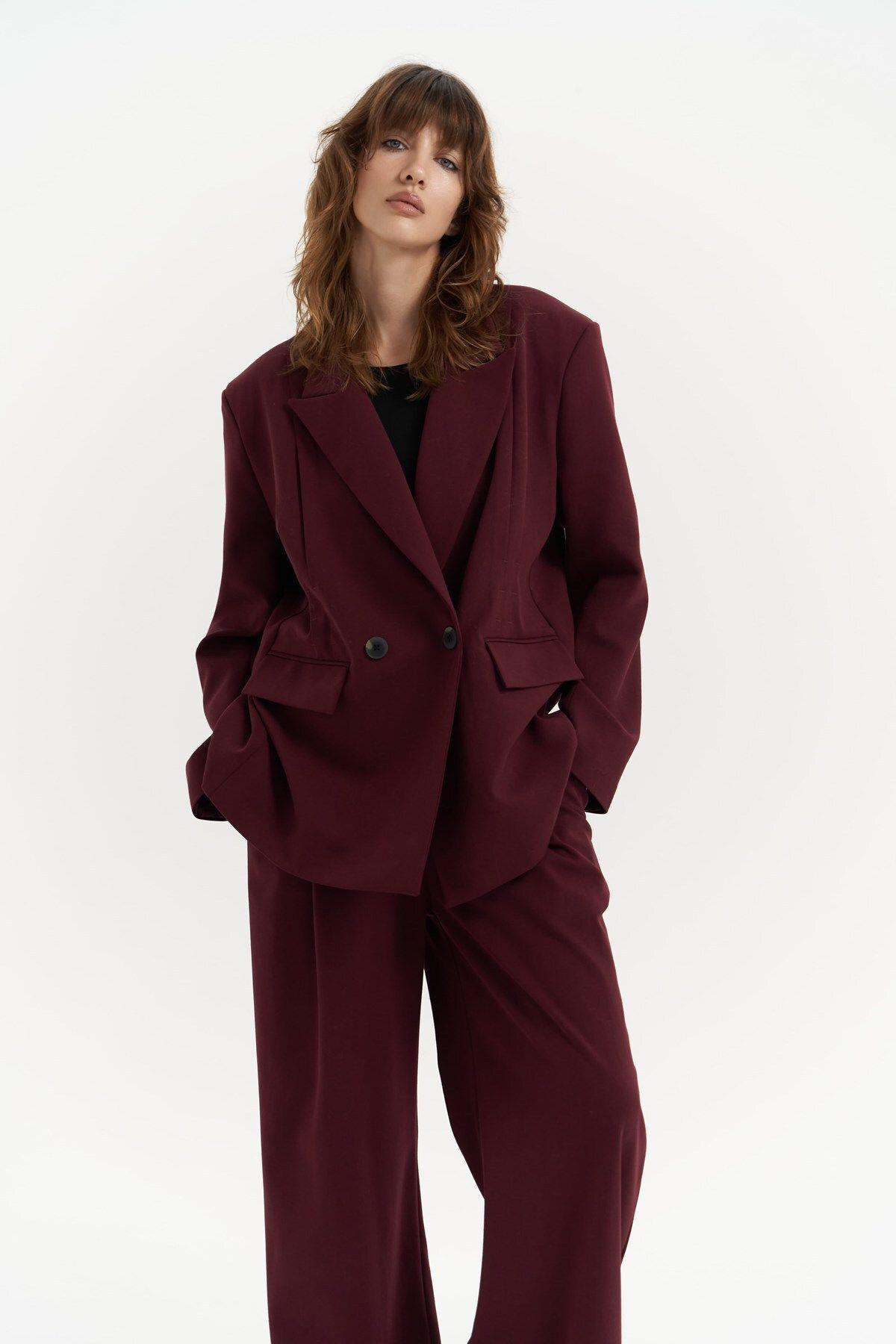 Salvatore Burgundy Blazer