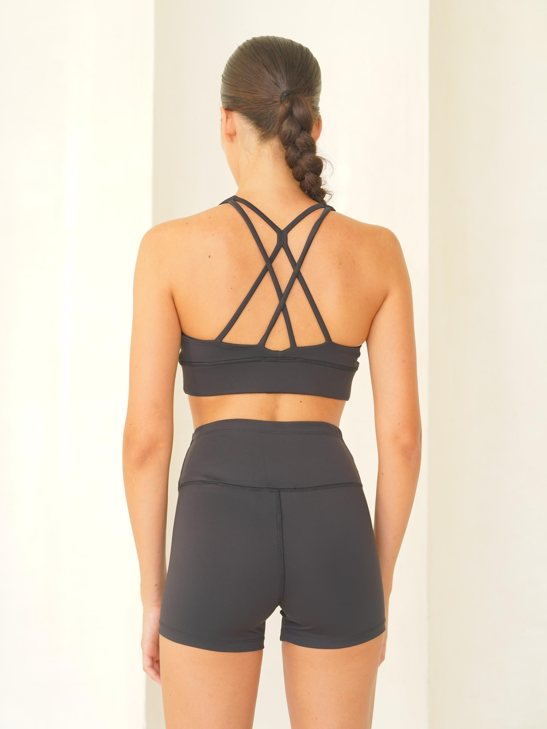 Samadhi Dikiş Detay Kısa Siyah Şort