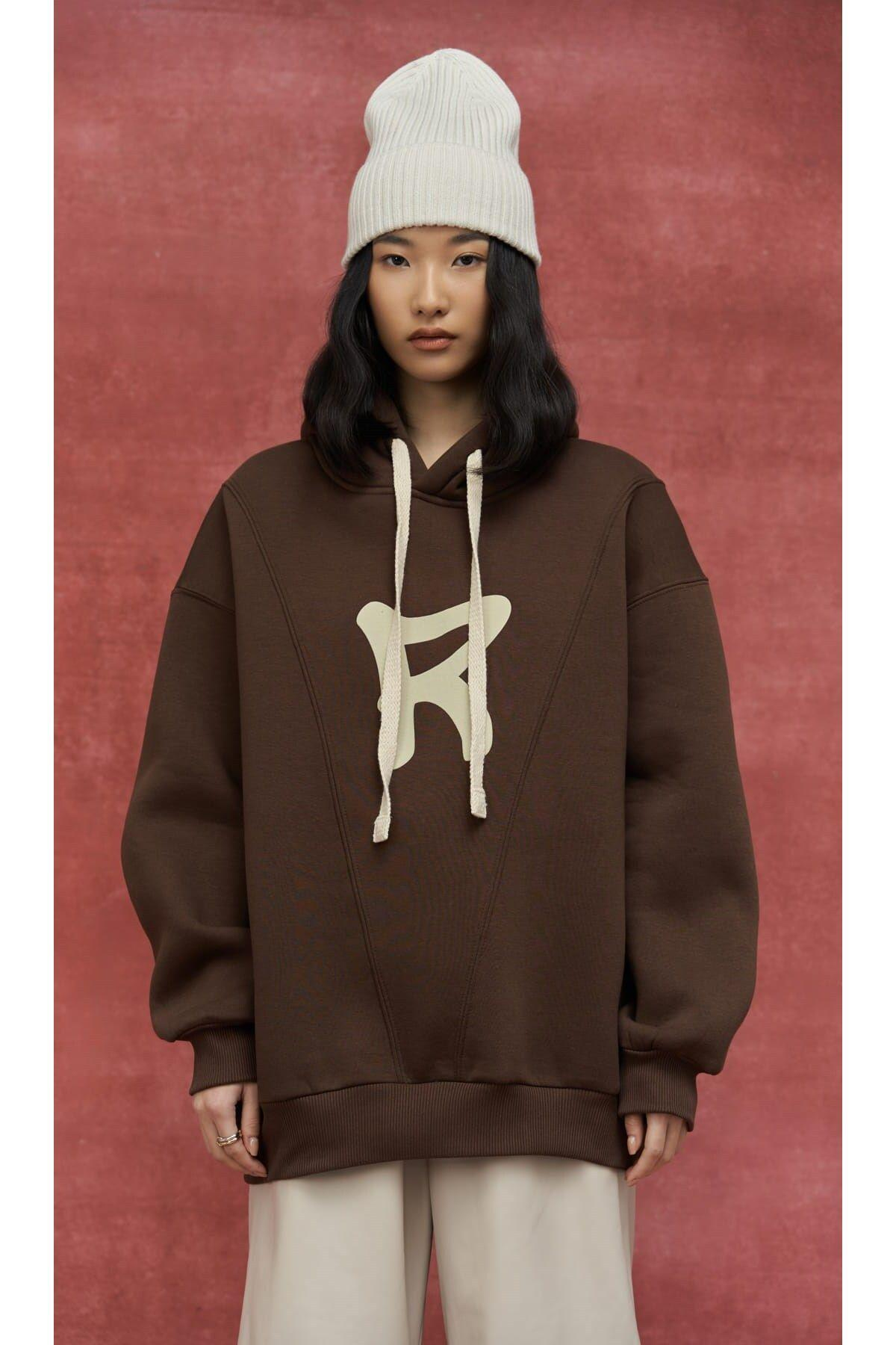 Mai Collection Sawyer Brown Oversize Hoodie Sweatshirt