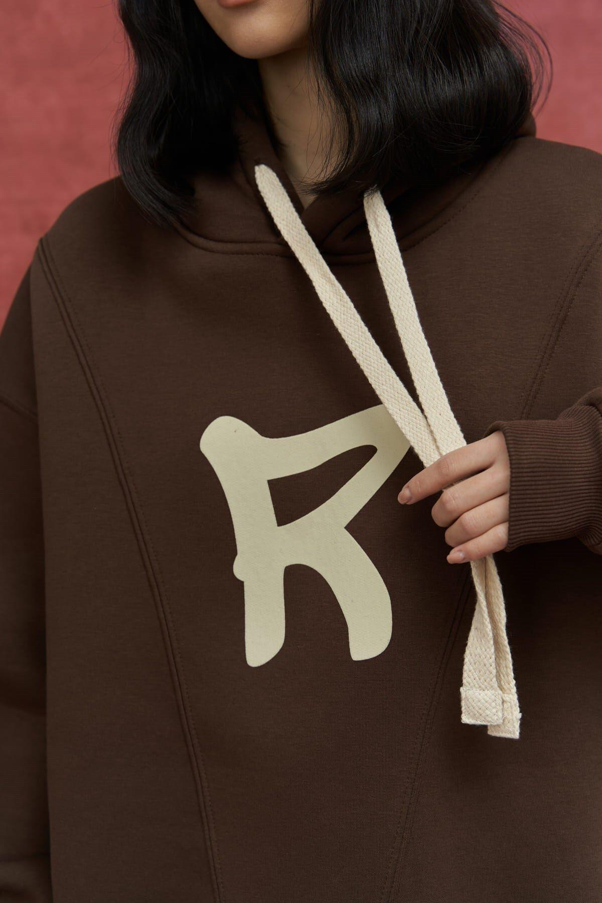 Mai Collection Sawyer Brown Oversize Hoodie Sweatshirt