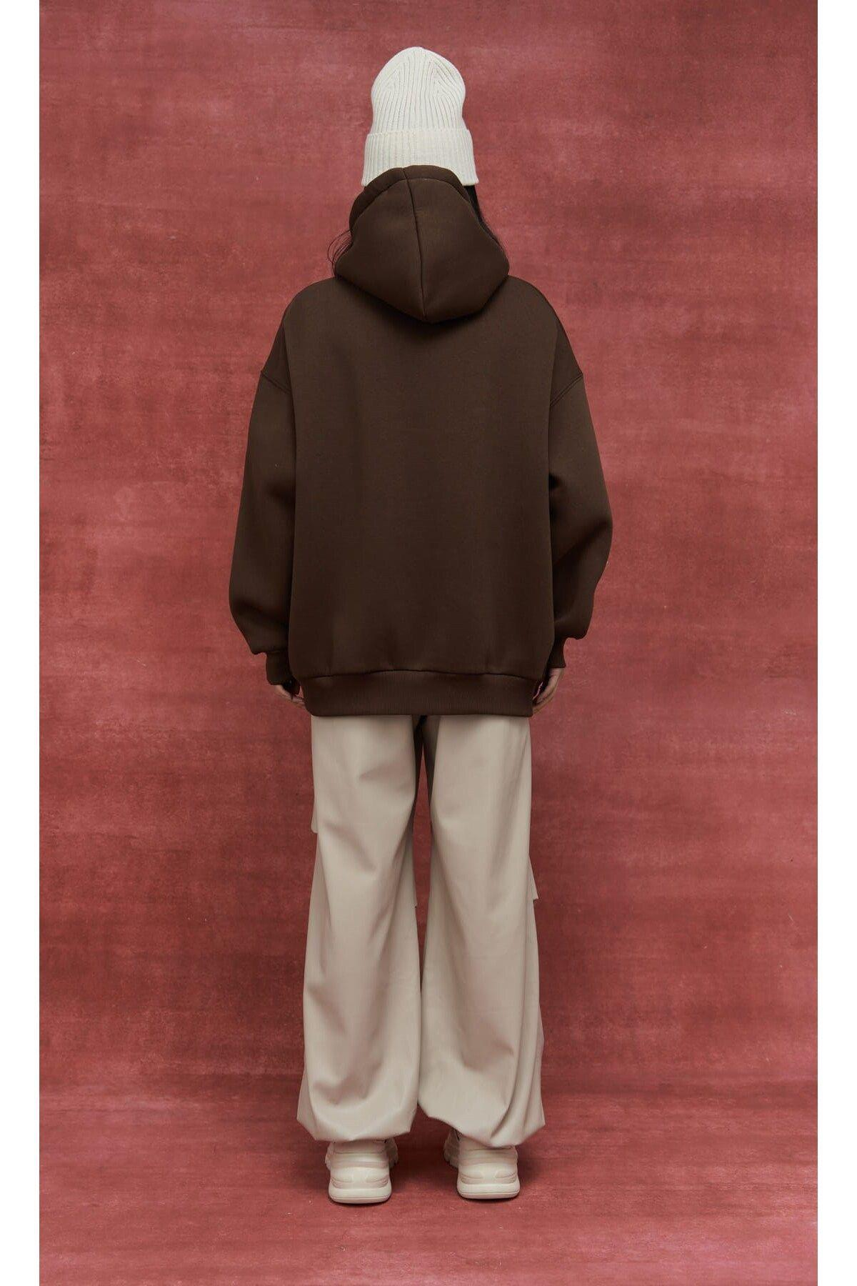 Mai Collection Sawyer Brown Oversize Hoodie Sweatshirt