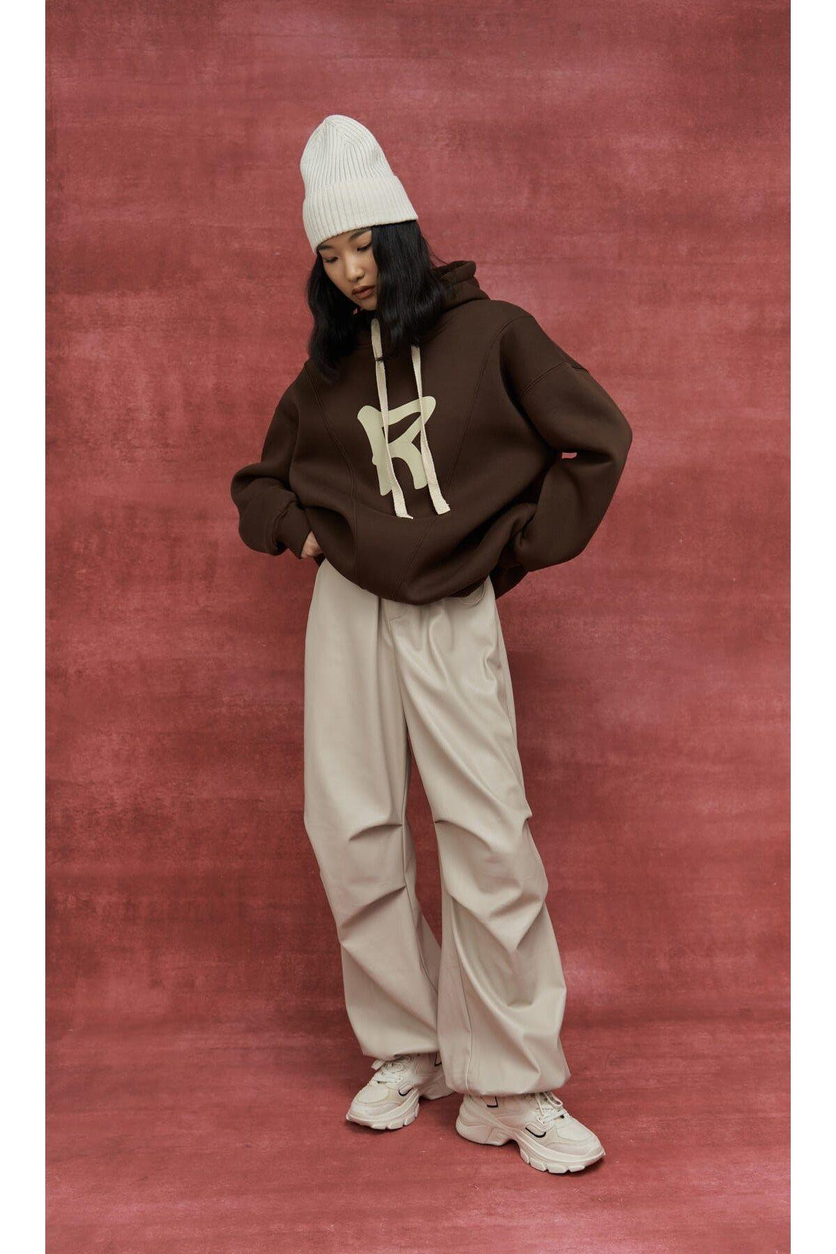 Mai Collection Sawyer Brown Oversize Hoodie Sweatshirt