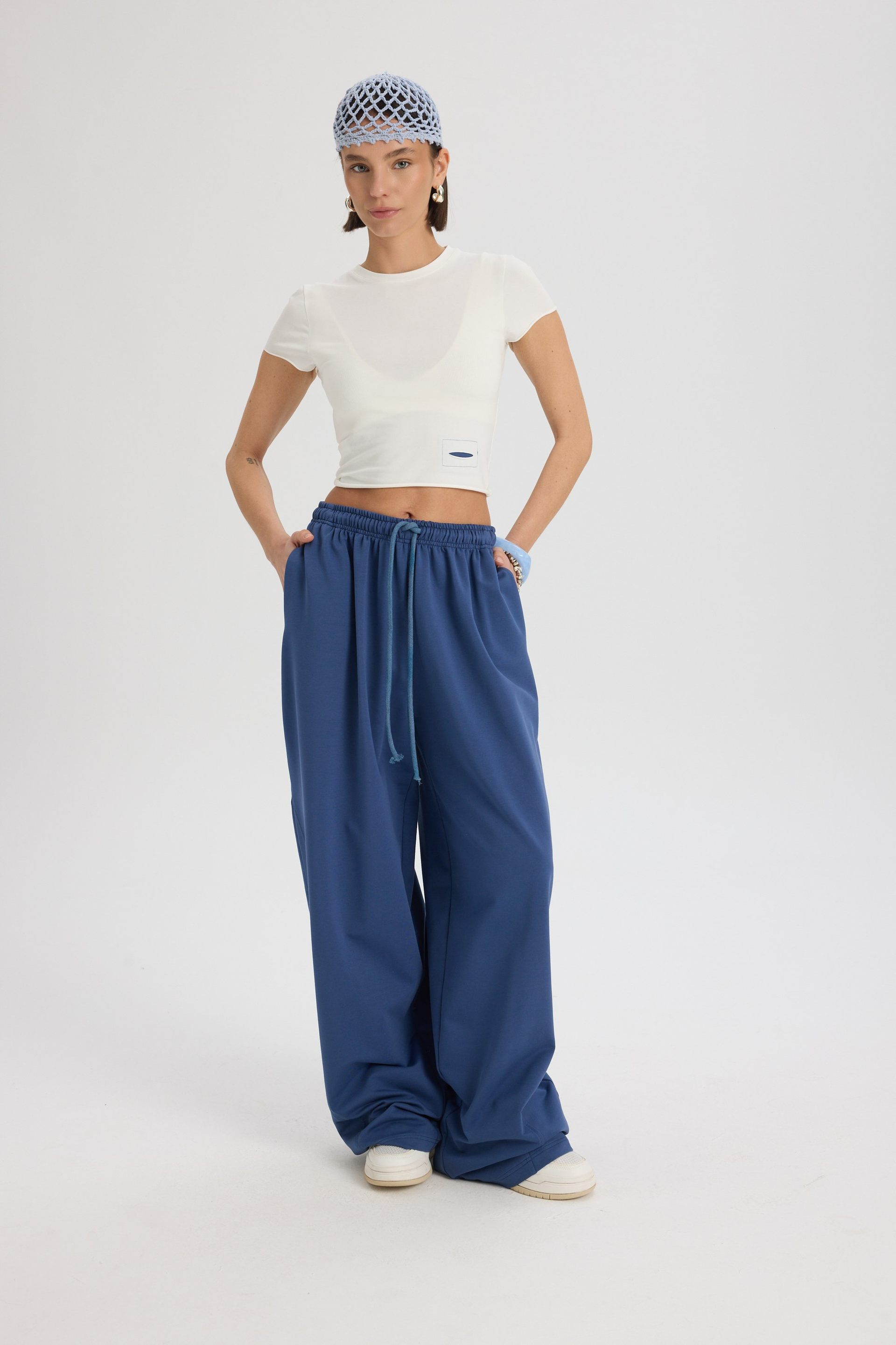 Scarlet İndigo Crop Eşofman Takım