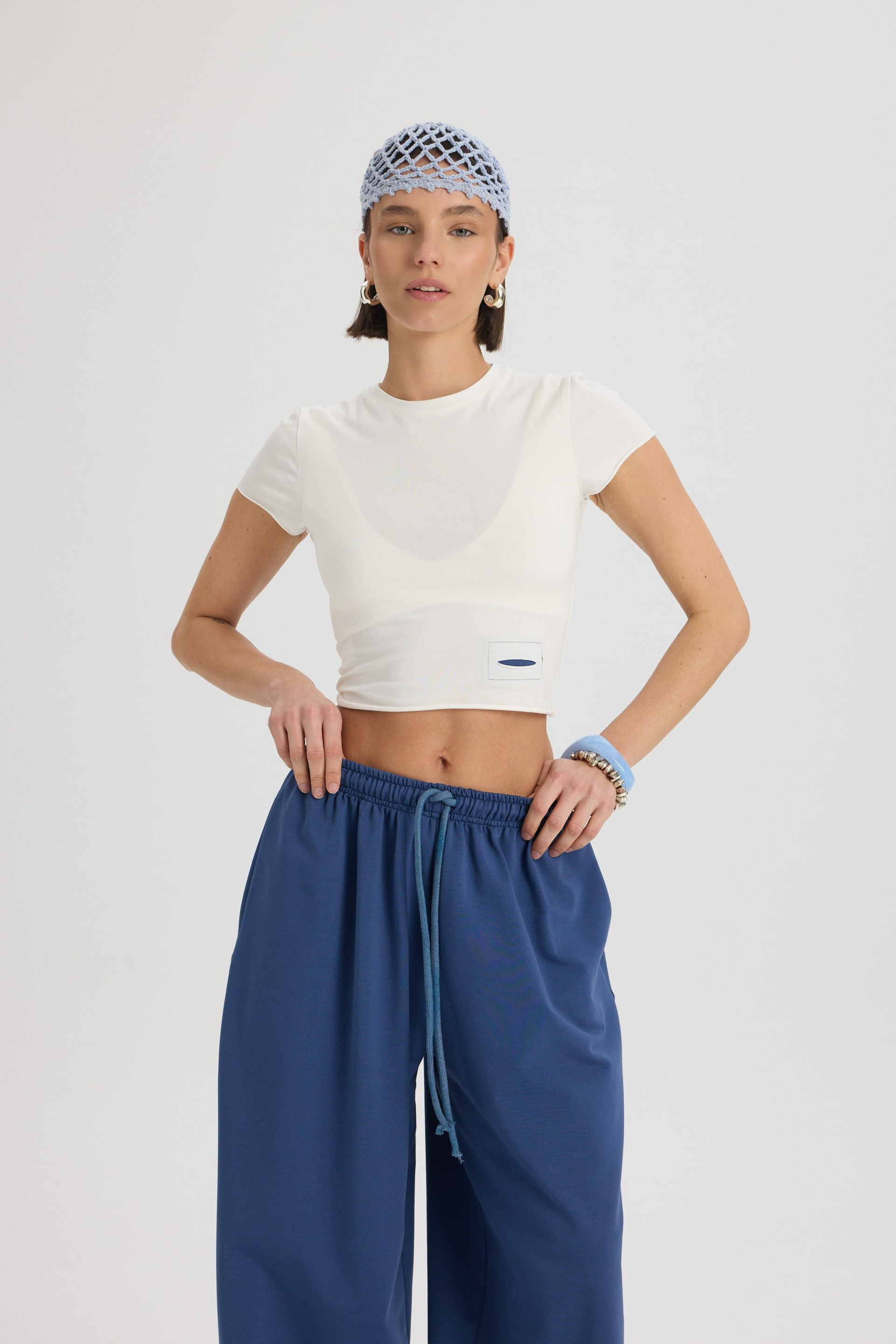 Scarlet İndigo Crop Eşofman Takım