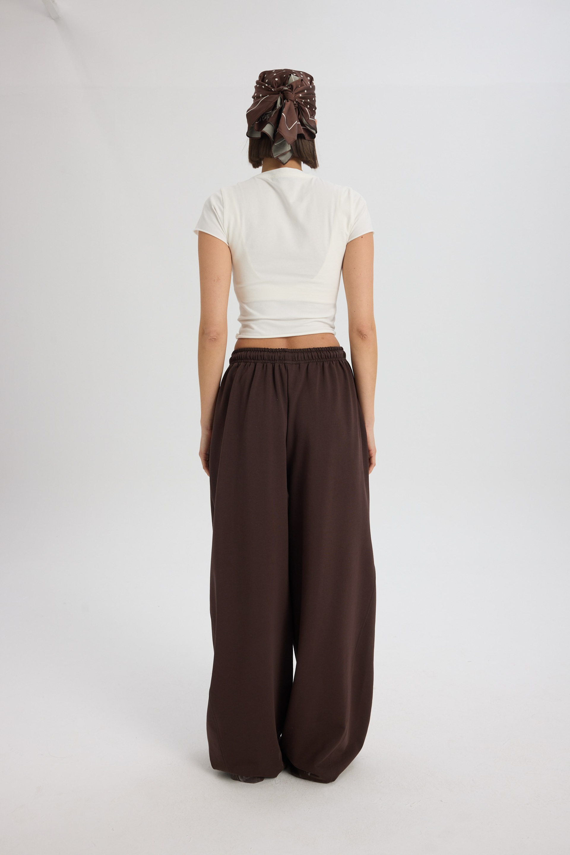 Scarlet Kahve Crop Eşofman Takım