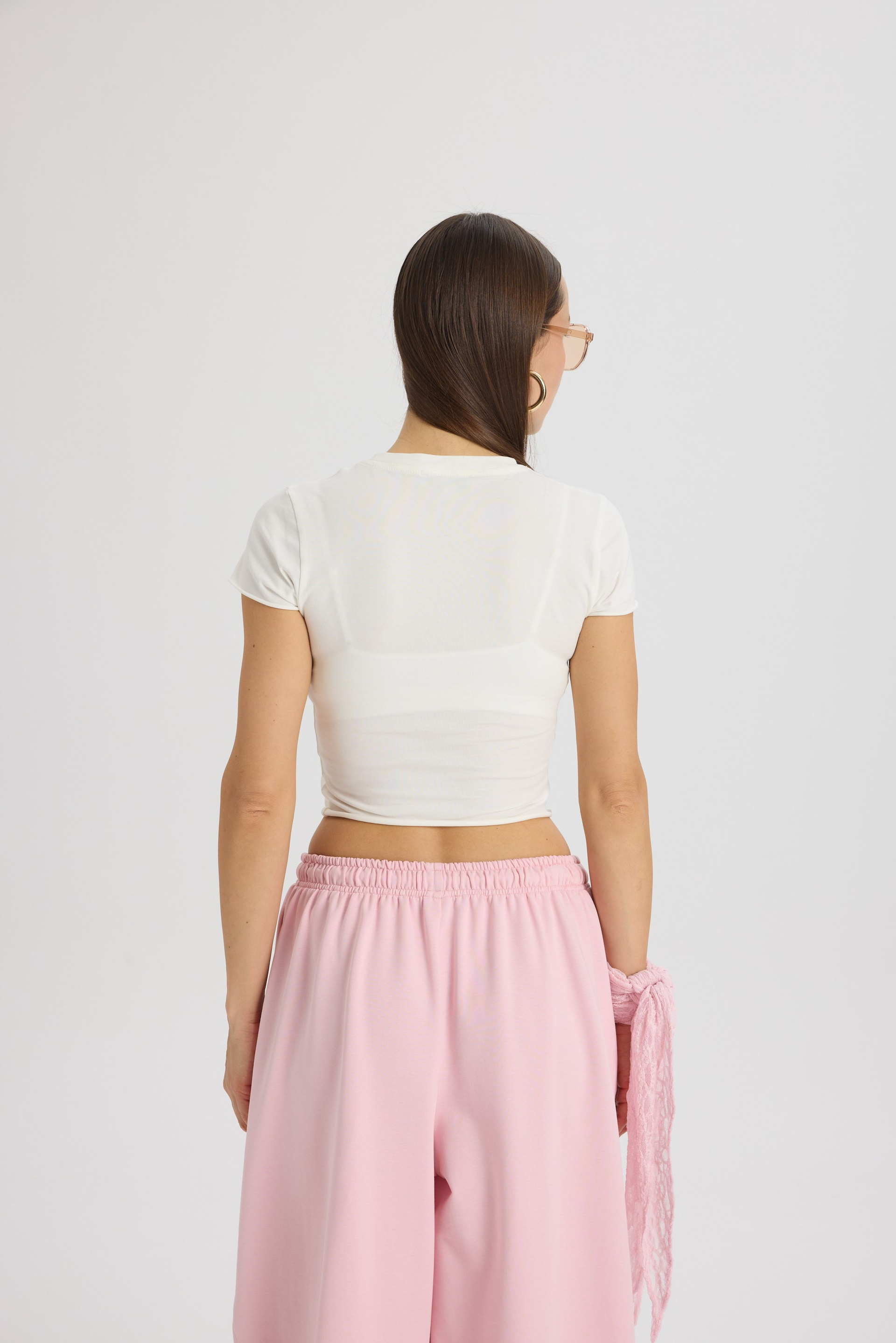 Scarlet Pembe Crop Eşofman Takım