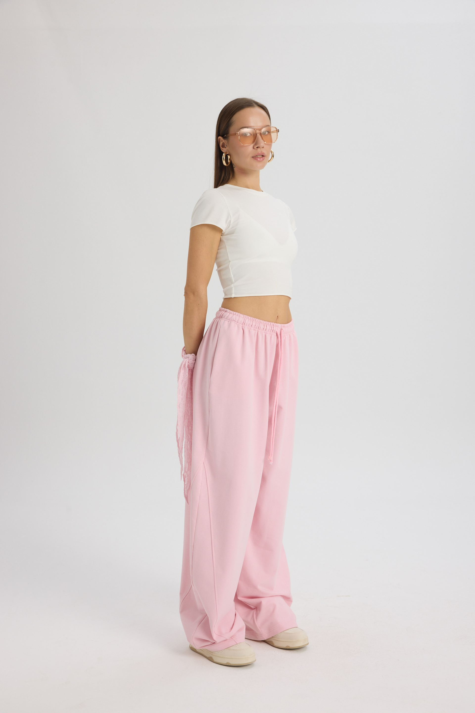Scarlet Pembe Crop Eşofman Takım