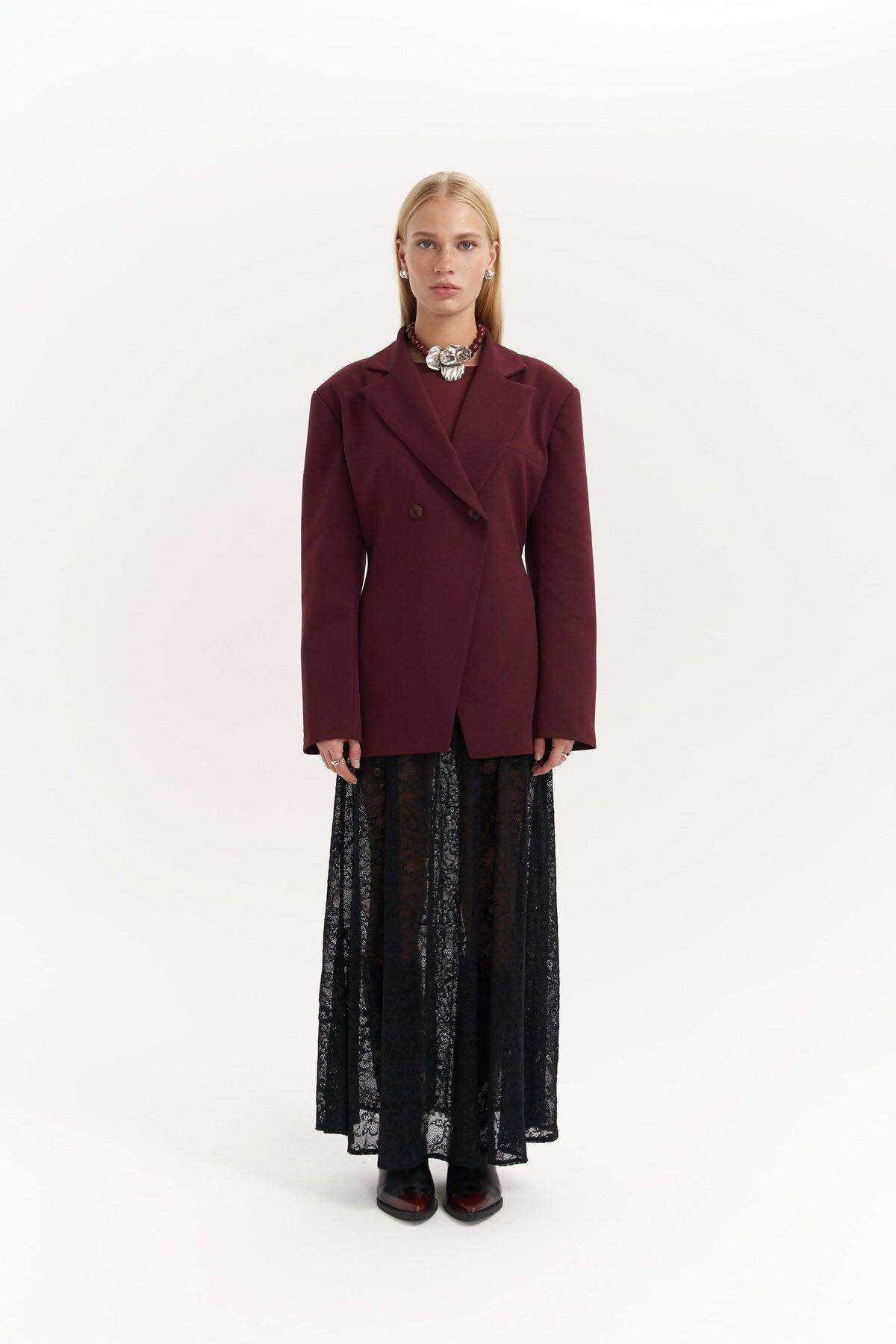 Seena Black Long Lace Skirt