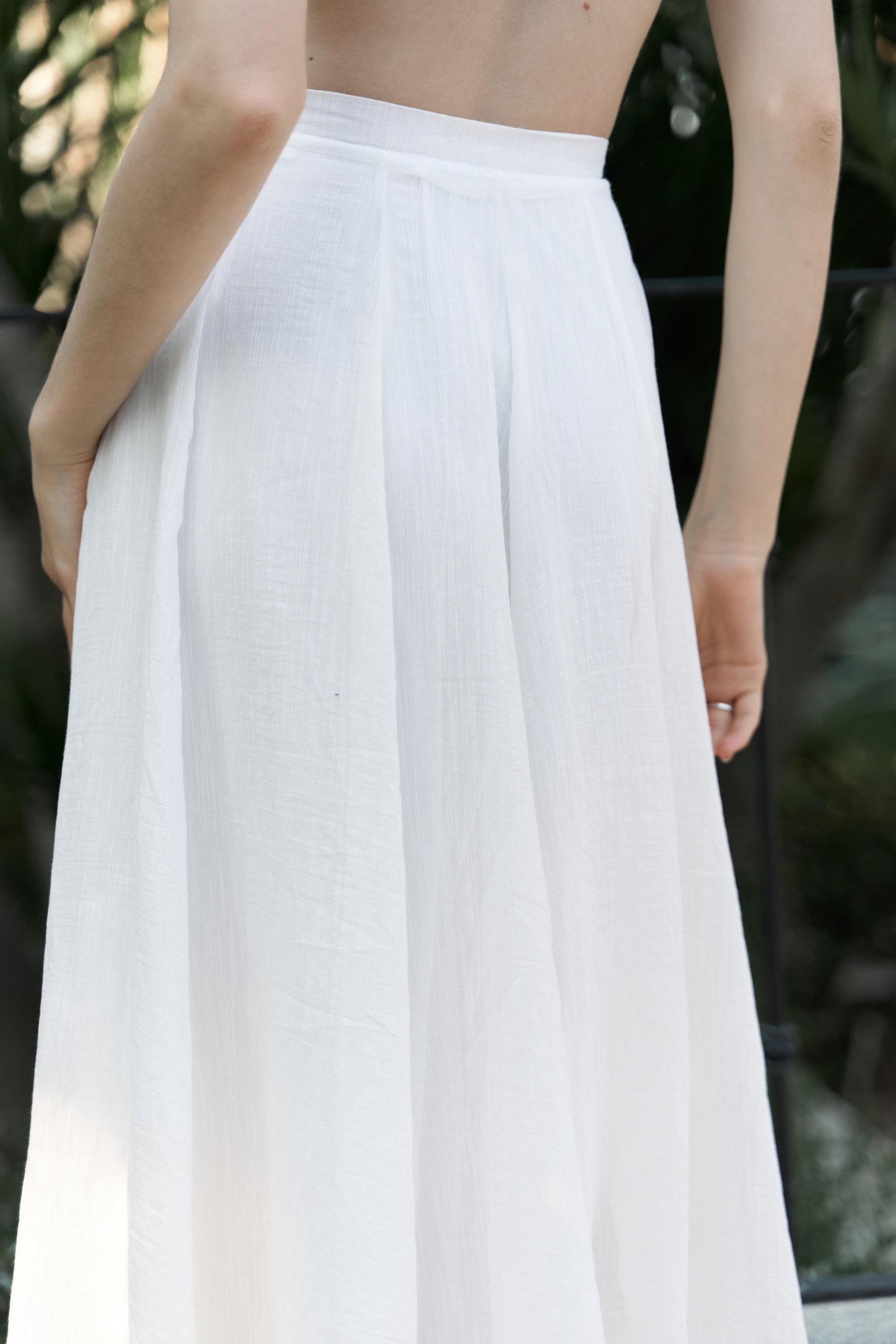 Seonag Volanlı Ekru Uzun Etek