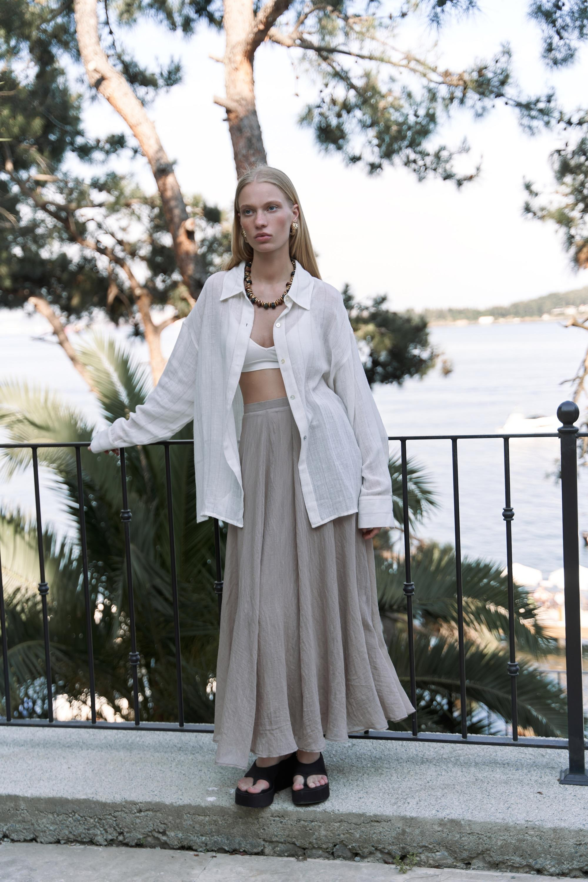 Seonag Volanlı Vizon Uzun Etek