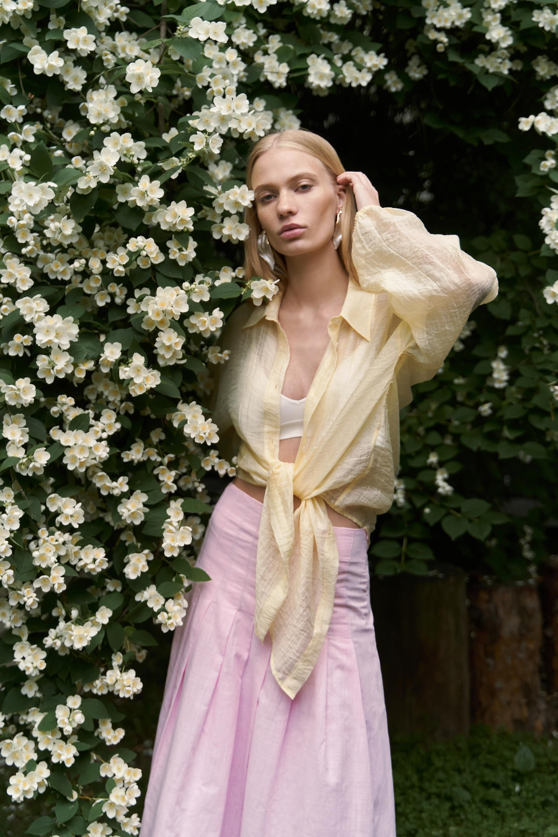 Sera Pile Detay Pembe Uzun Etek