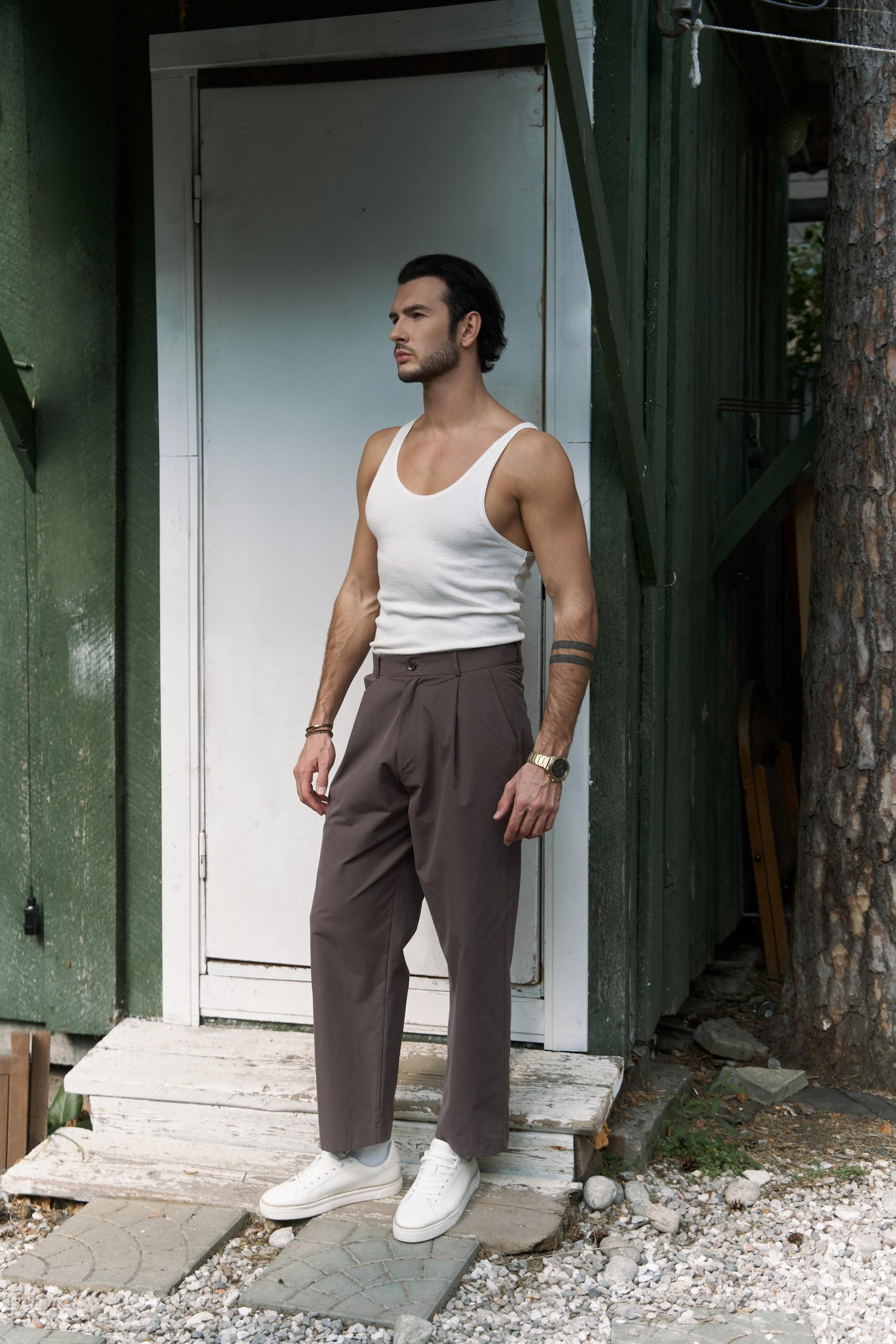 Sergio Düğmeli Kahve Erkek Pantolon