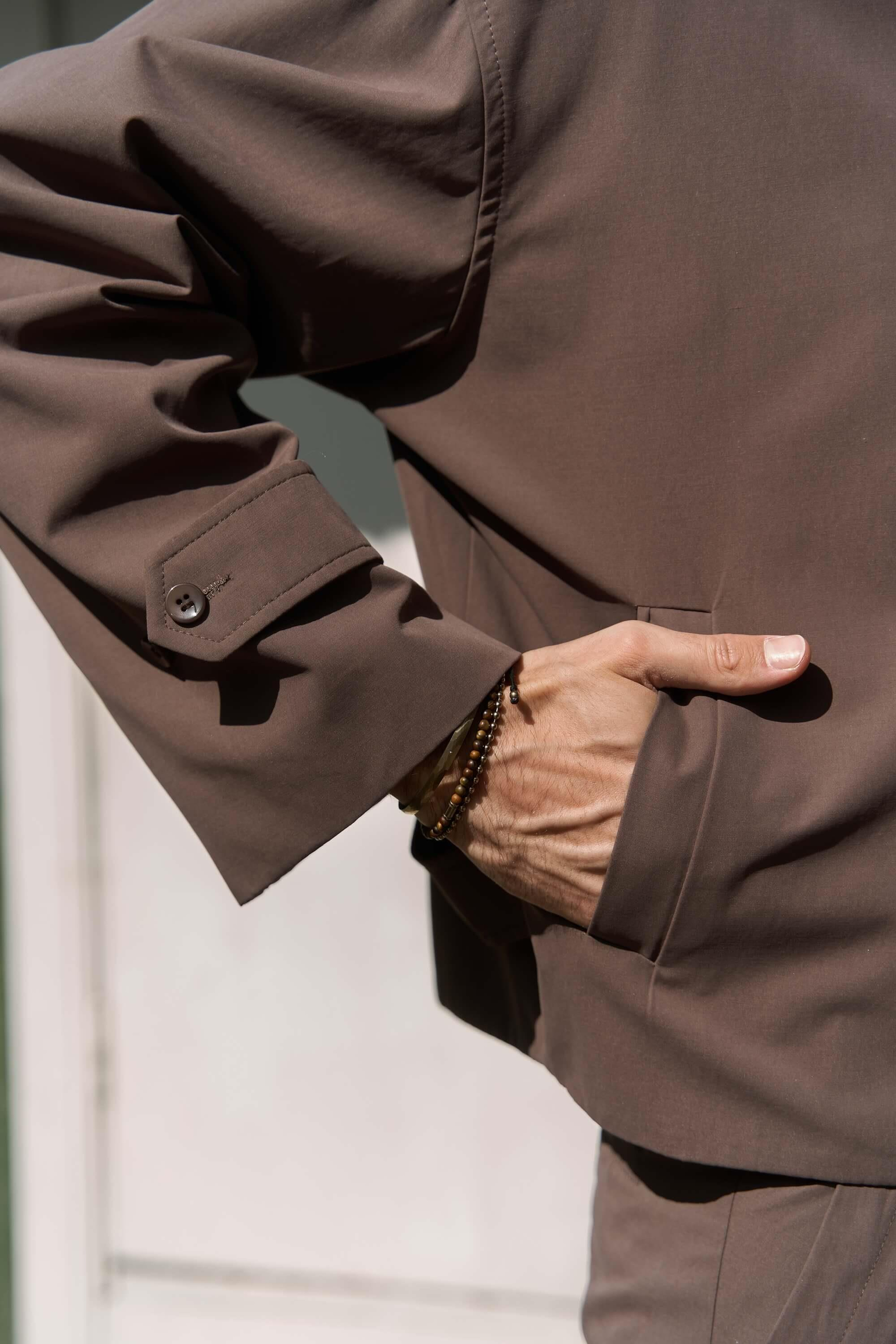 Sergio Kemer Detay Kahve Erkek Ceket