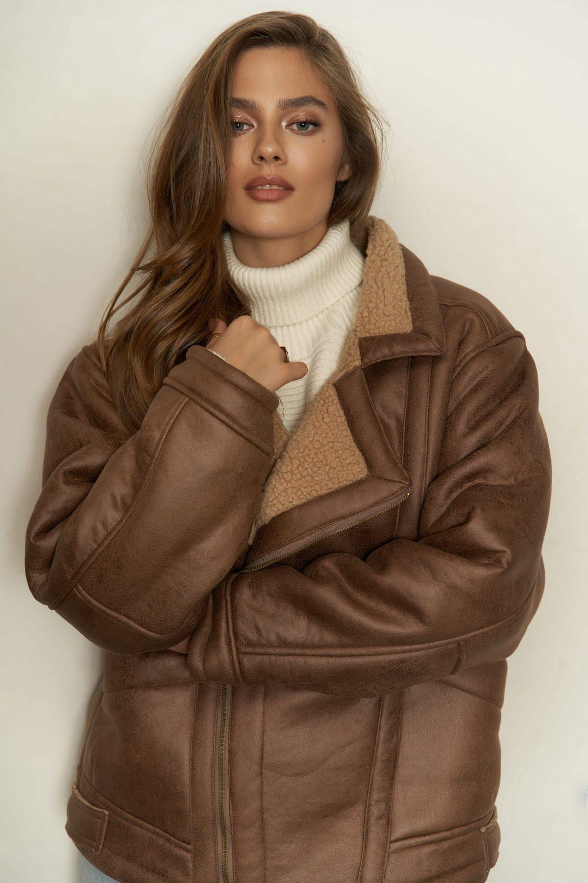 Shelby Light Brown Fur Coat