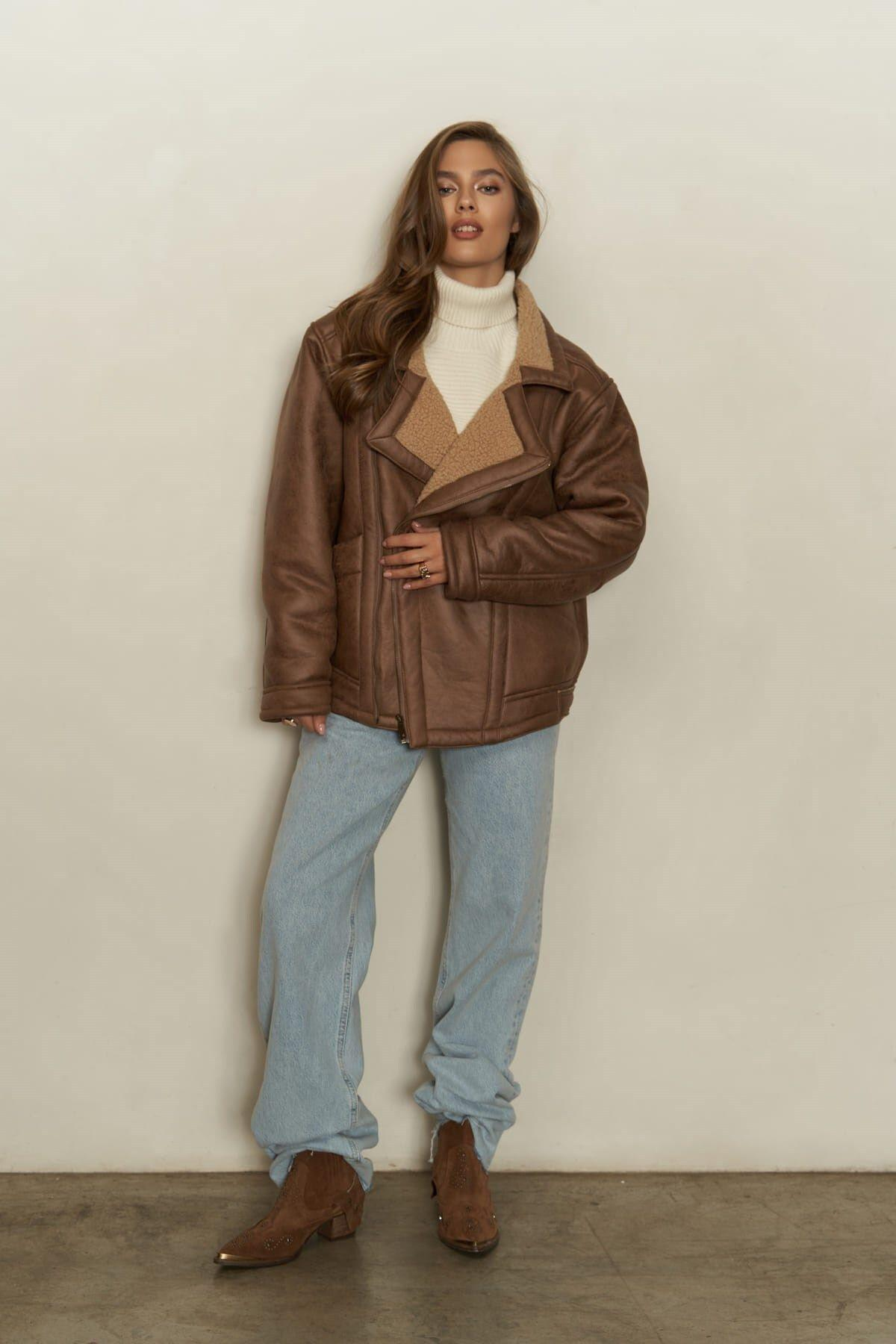 Shelby Light Brown Fur Coat